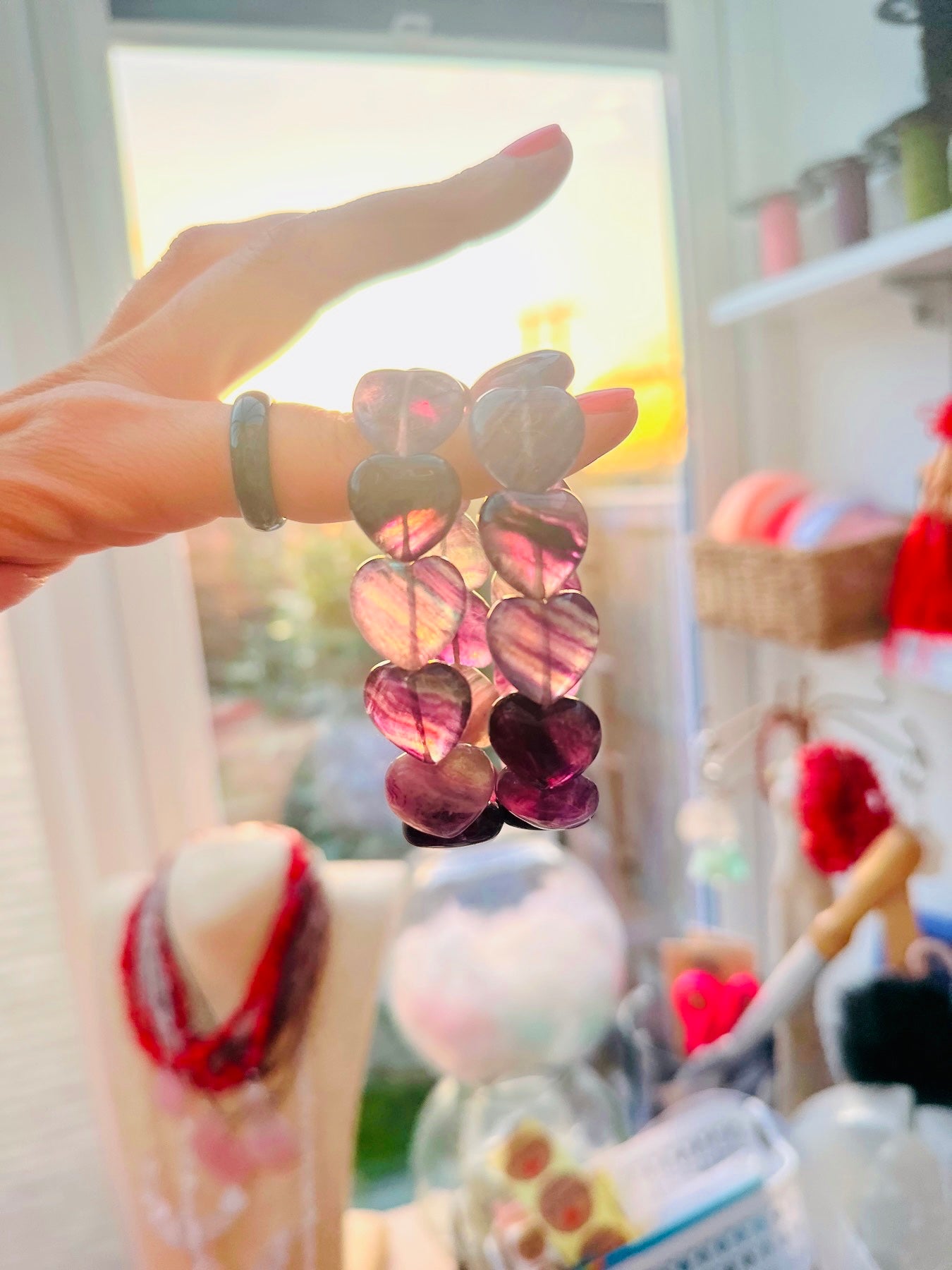Beautiful Fluorite Heart Bracelets ๐๐ฅฐ