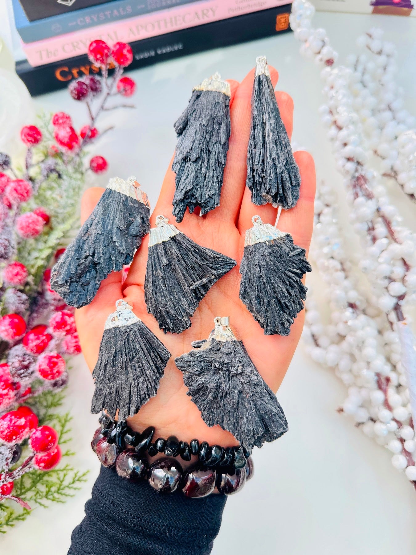 Black Kyanite is also known as ‘witches broom’ Pendants 🧙🏼♀️🧹