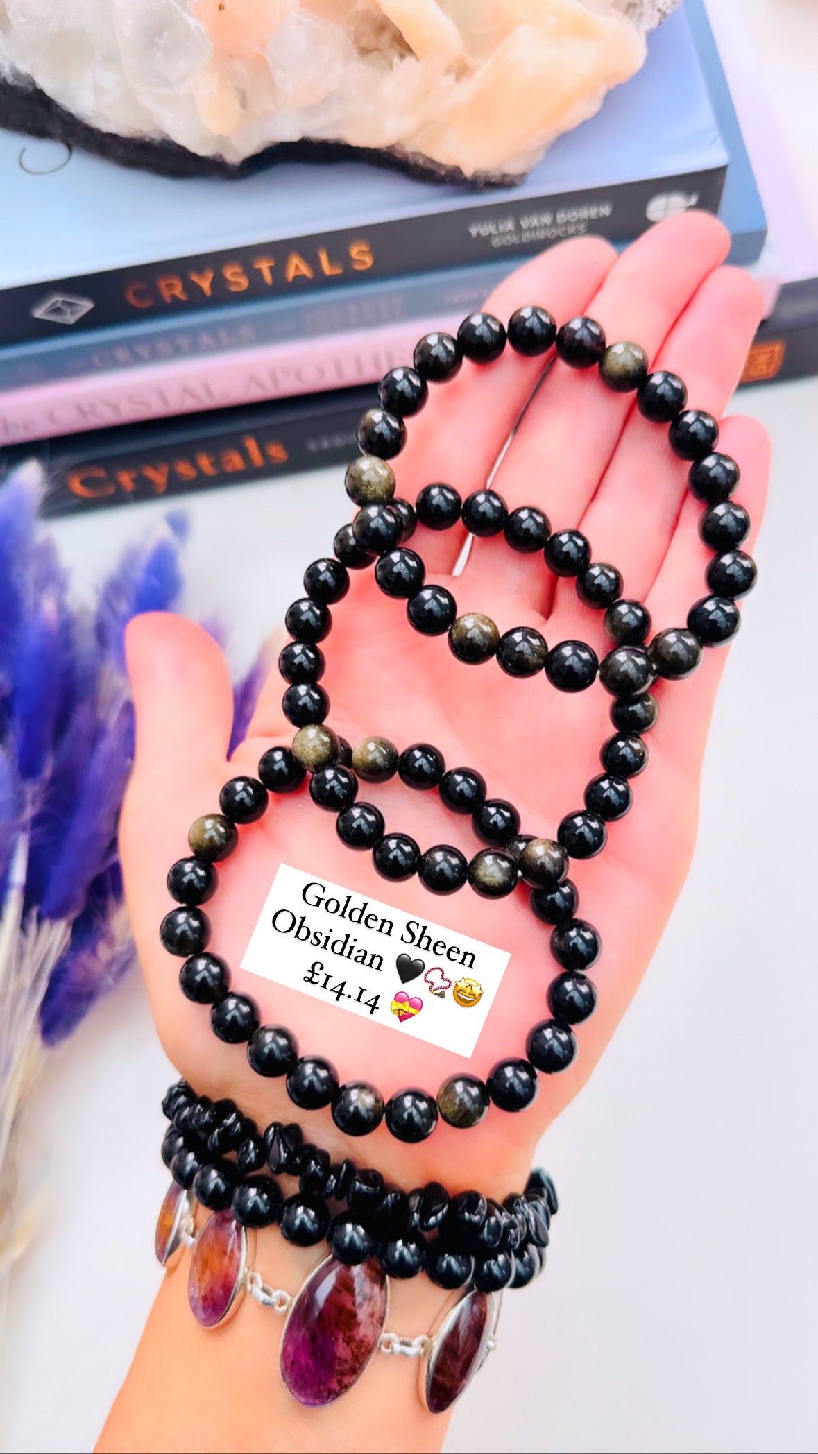 Golden Sheen Obsidian Bead Bracelets ๐ค๐โจ