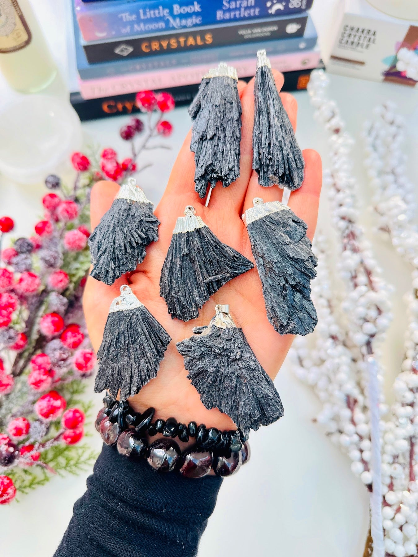 Black Kyanite is also known as ‘witches broom’ Pendants 🧙🏼♀️🧹