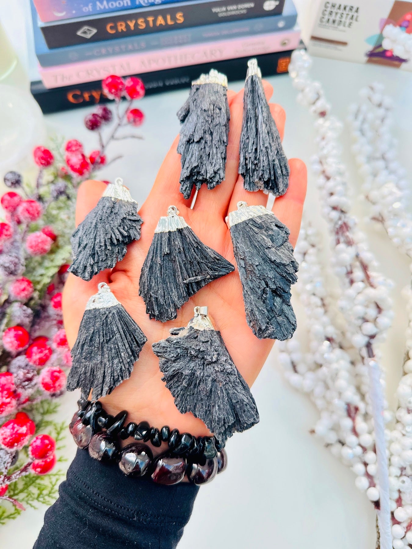 Black Kyanite is also known as ‘witches broom’ Pendants 🧙🏼♀️🧹