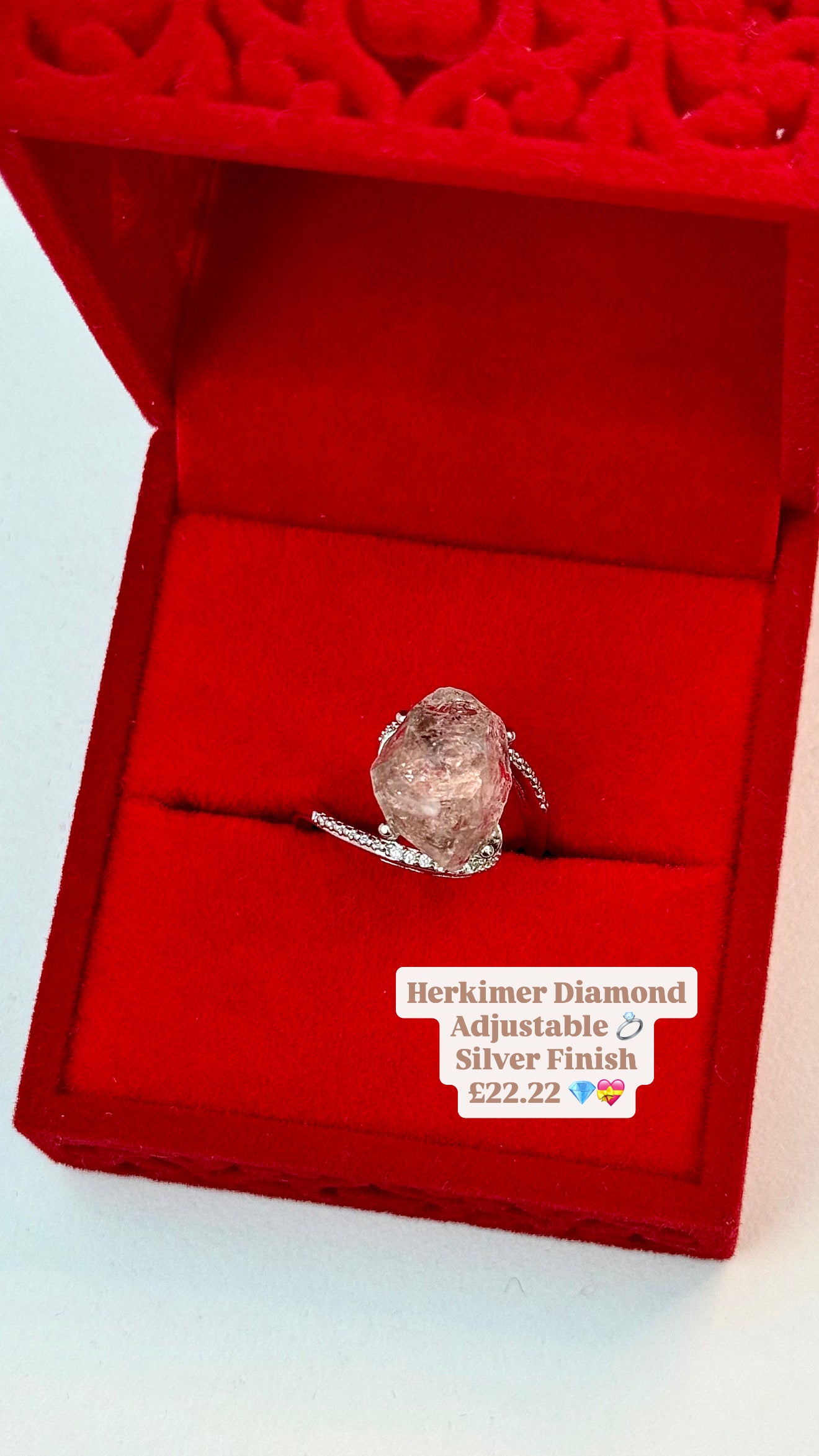 Raw Herkimer Diamond Ring šš
