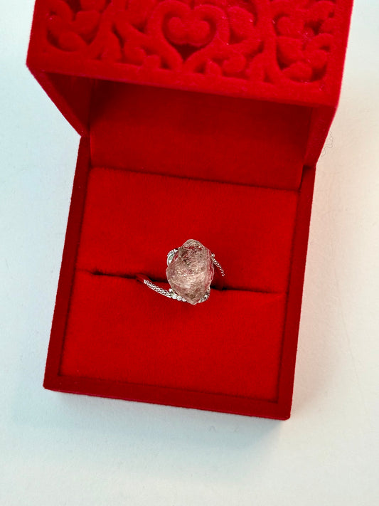 Raw Herkimer Diamond Ring šš