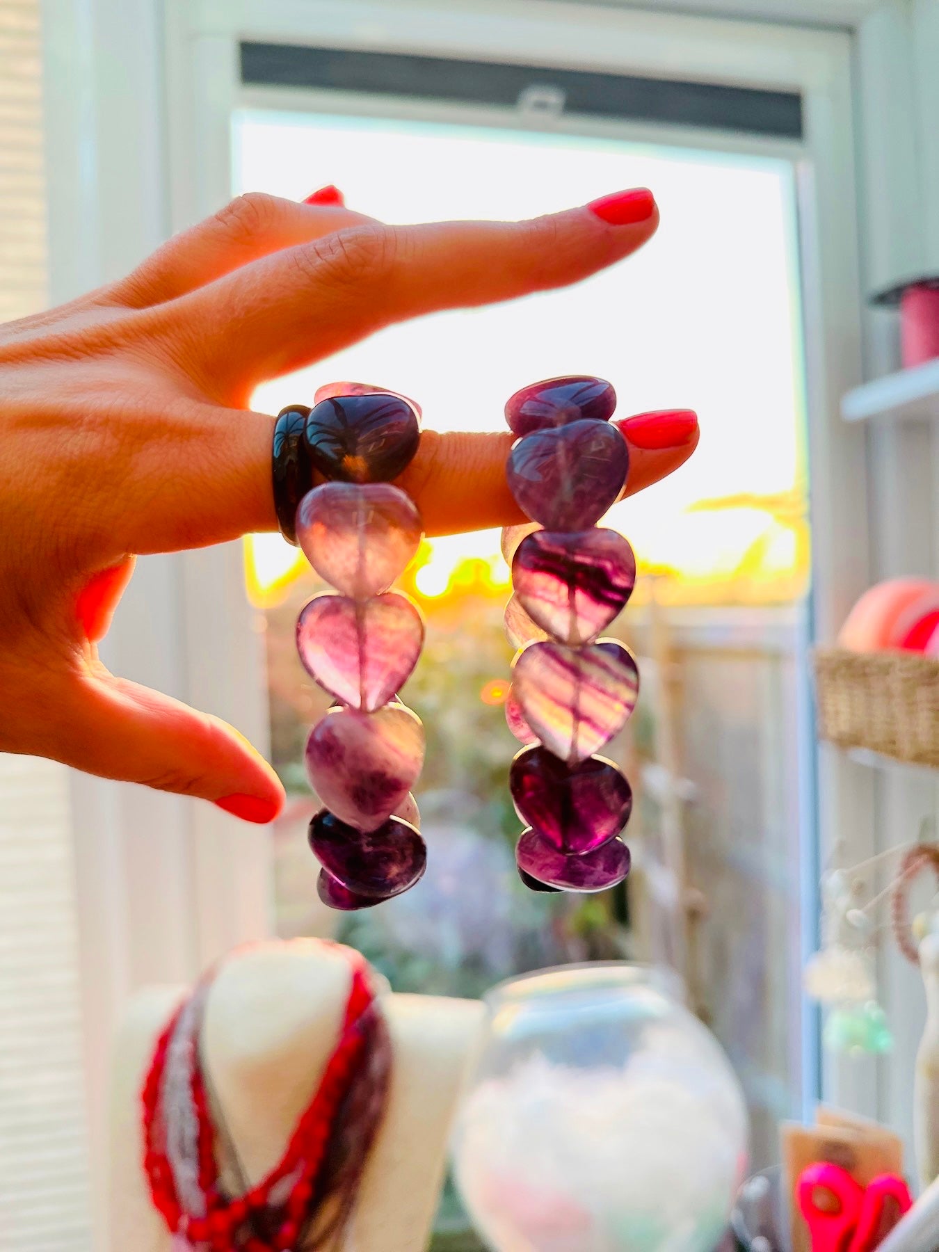 Beautiful Fluorite Heart Bracelets ๐๐ฅฐ