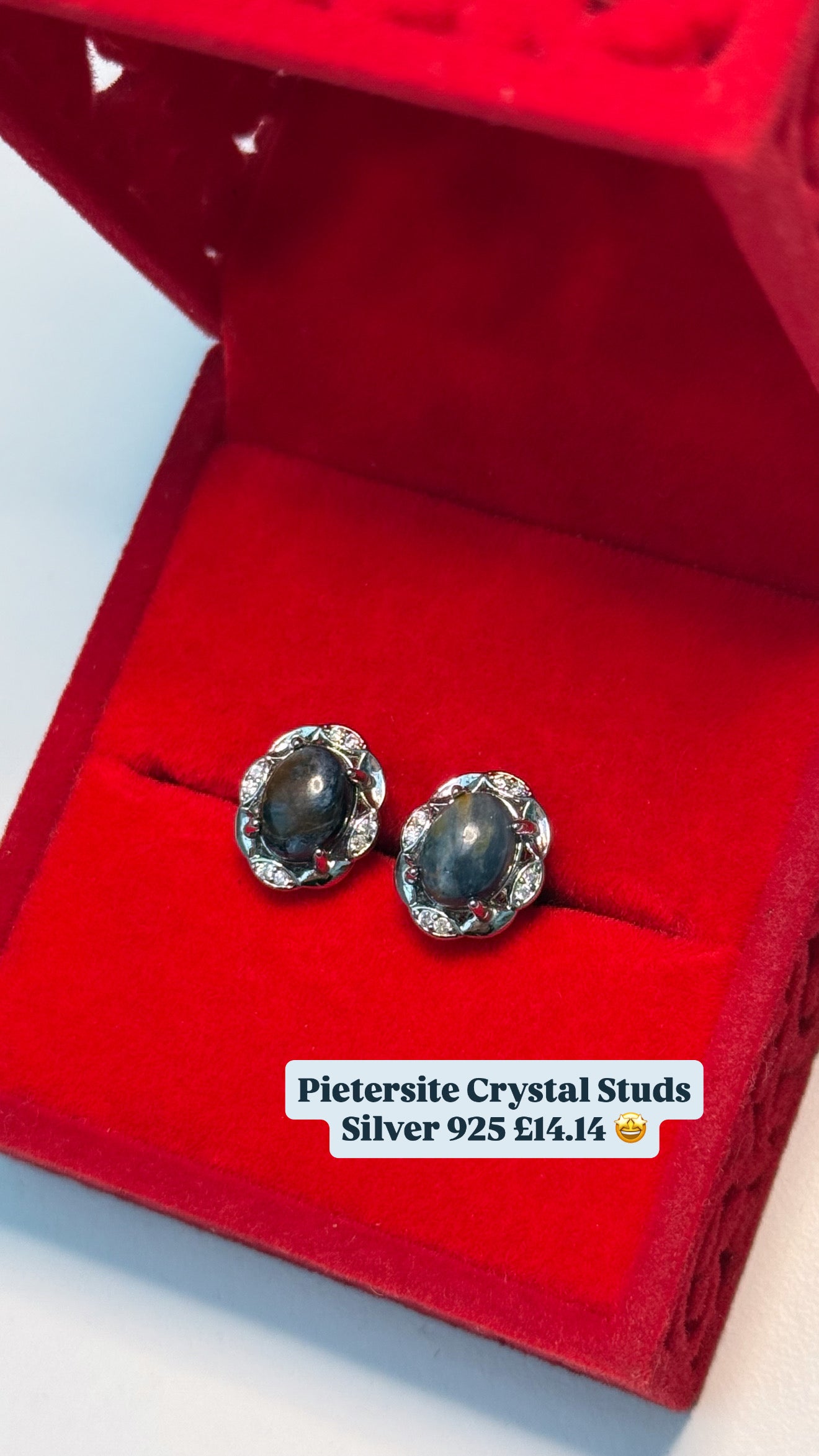 Pietersite Crystal Studs ~ Silver 925 ๐
