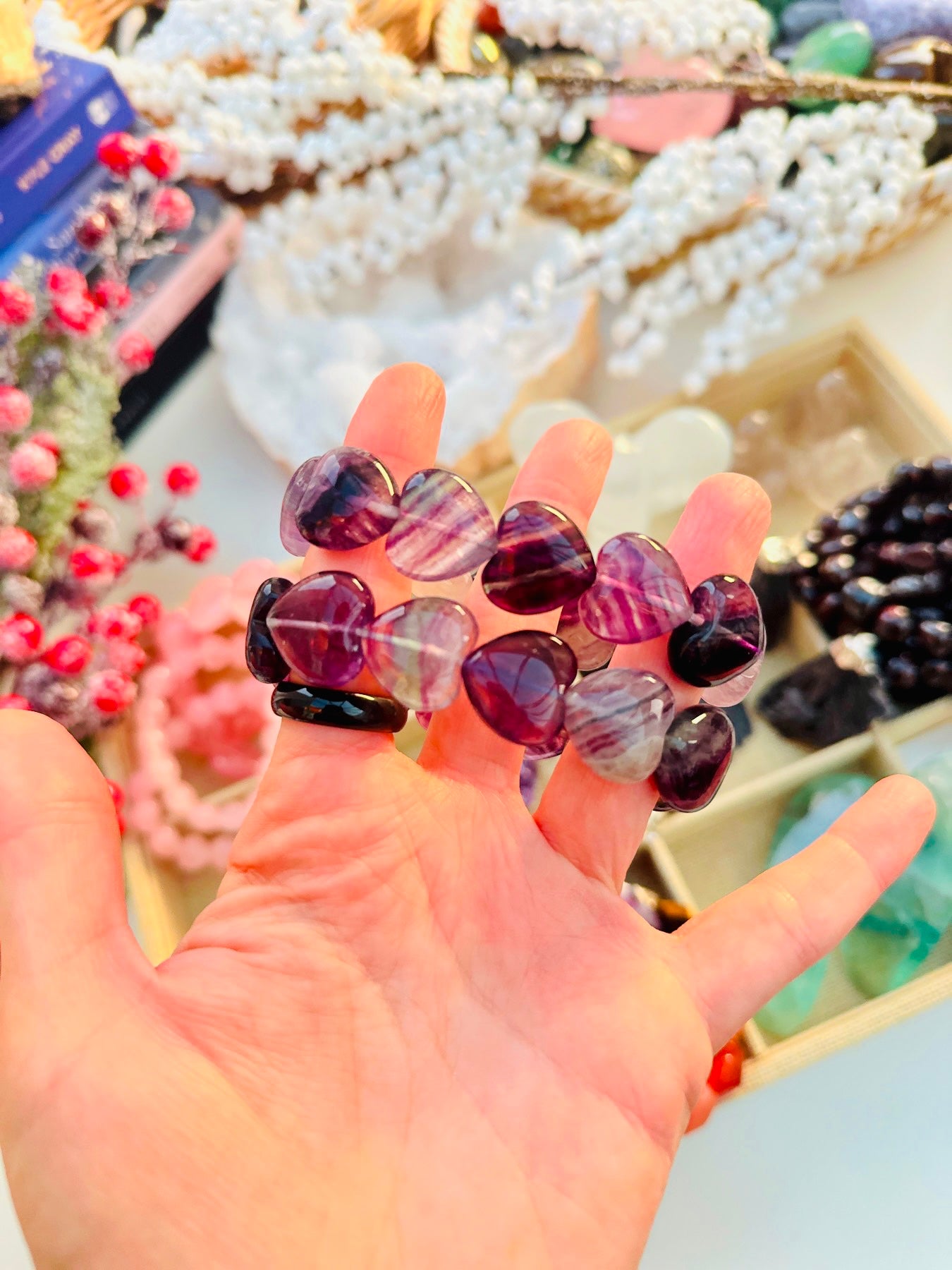 Beautiful Fluorite Heart Bracelets ๐๐ฅฐ
