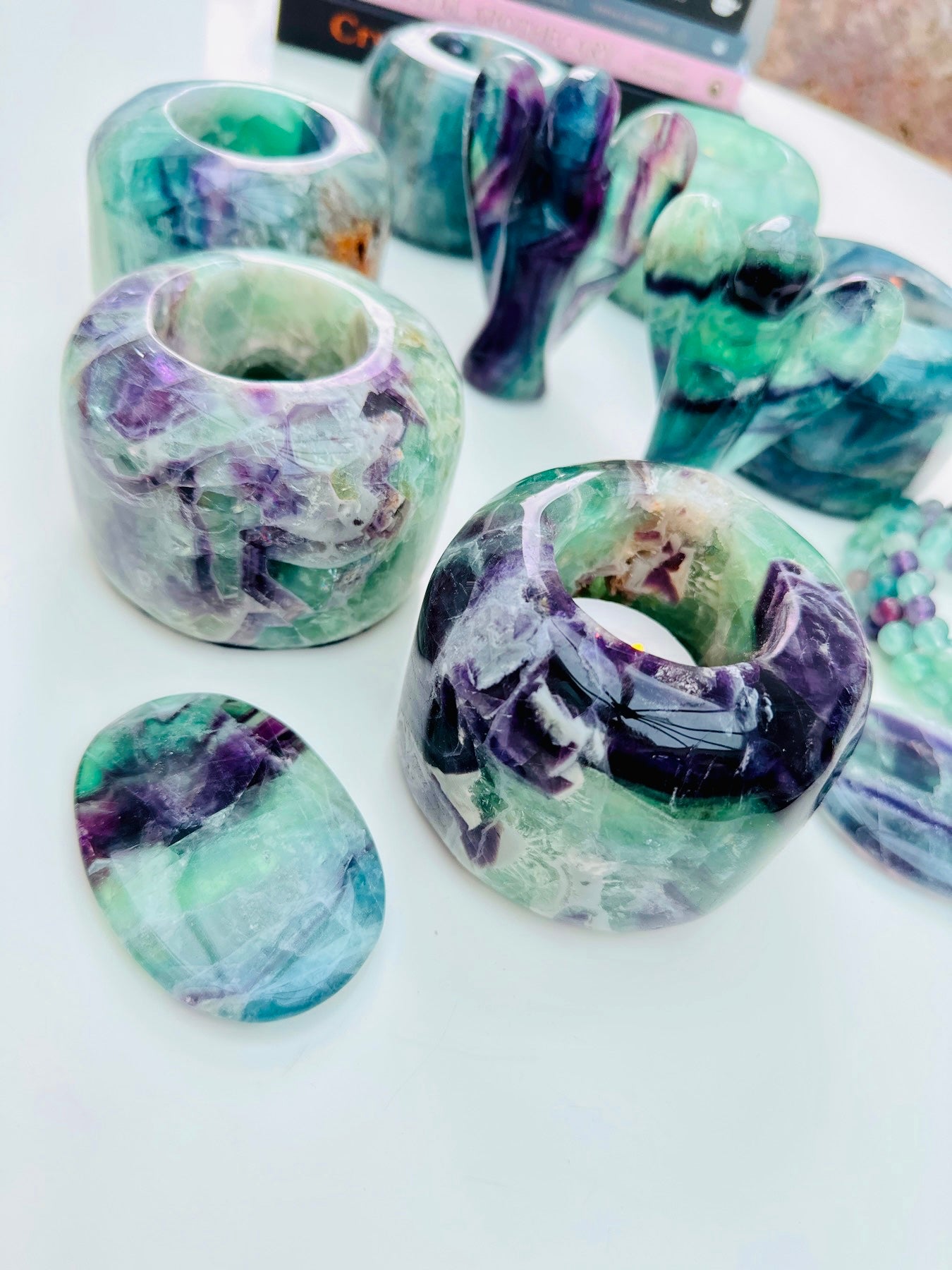 Rainbow Fluorite T Light Candle Holder ๐ฏ๏ธ๐