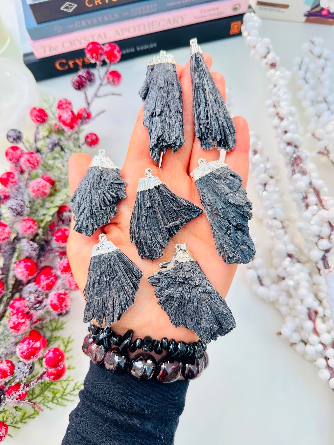 Black Kyanite is also known as ‘witches broom’ Pendants 🧙🏼♀️🧹