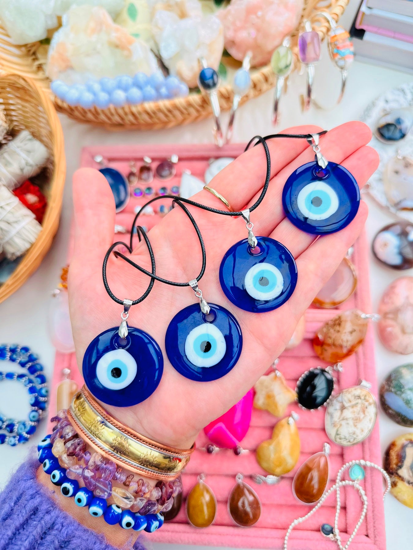 Evil Eye Pendant Necklace 🧿💙📿