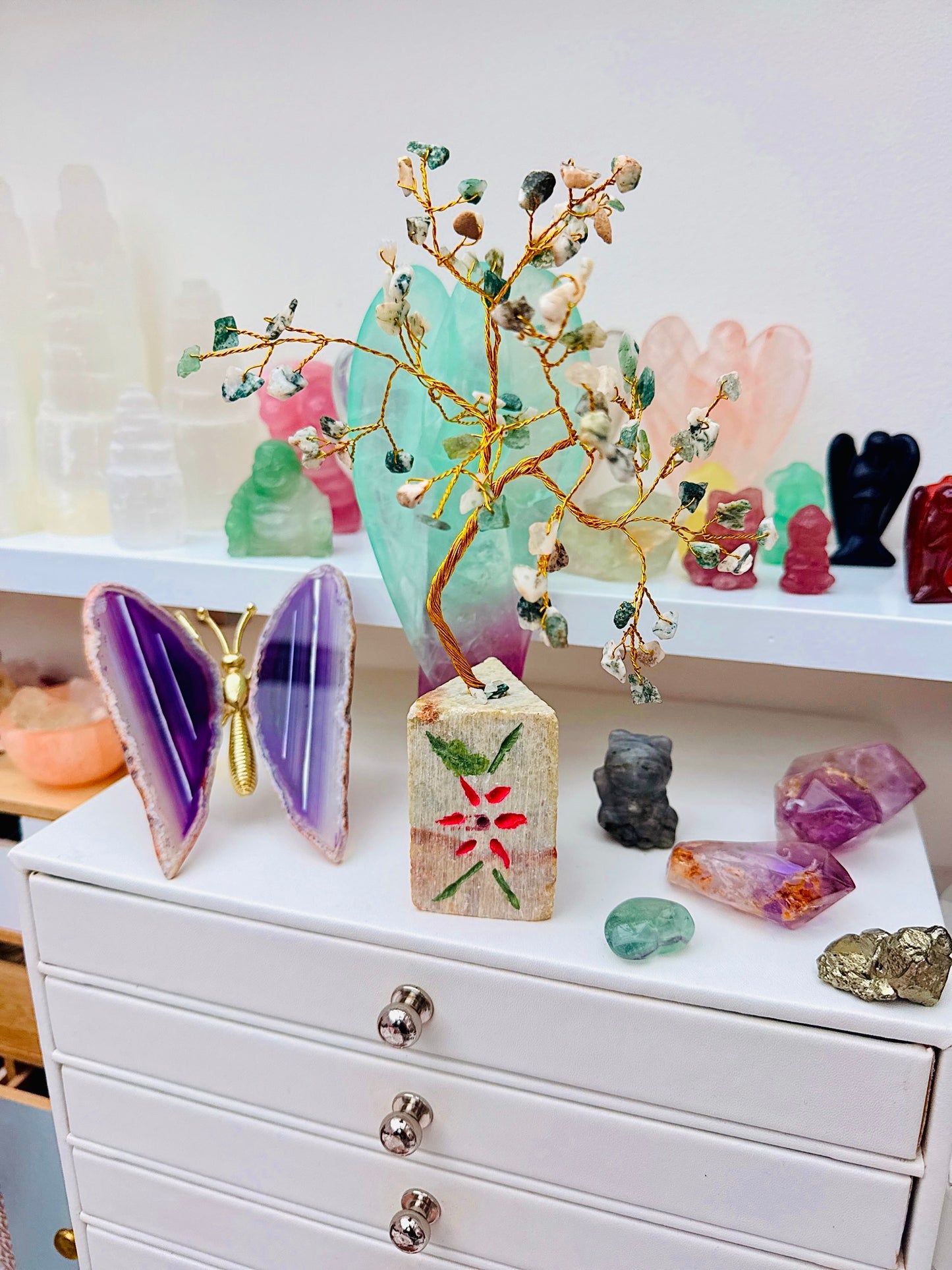 Moss Agate Crystal Chip Tree ðģ