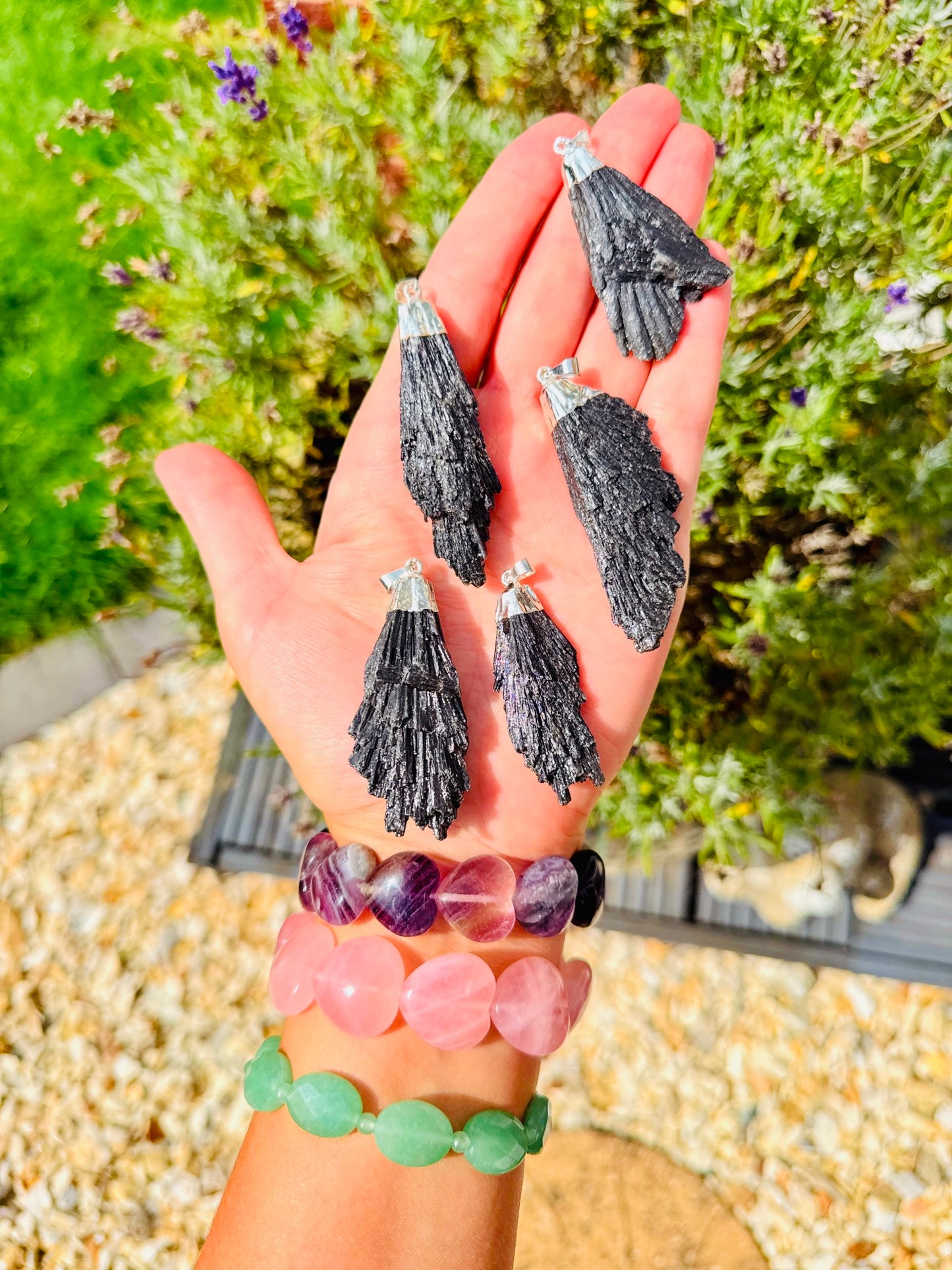 Black Kyanite is also known as ‘witches broom’ Pendants 🧙🏼♀️🧹