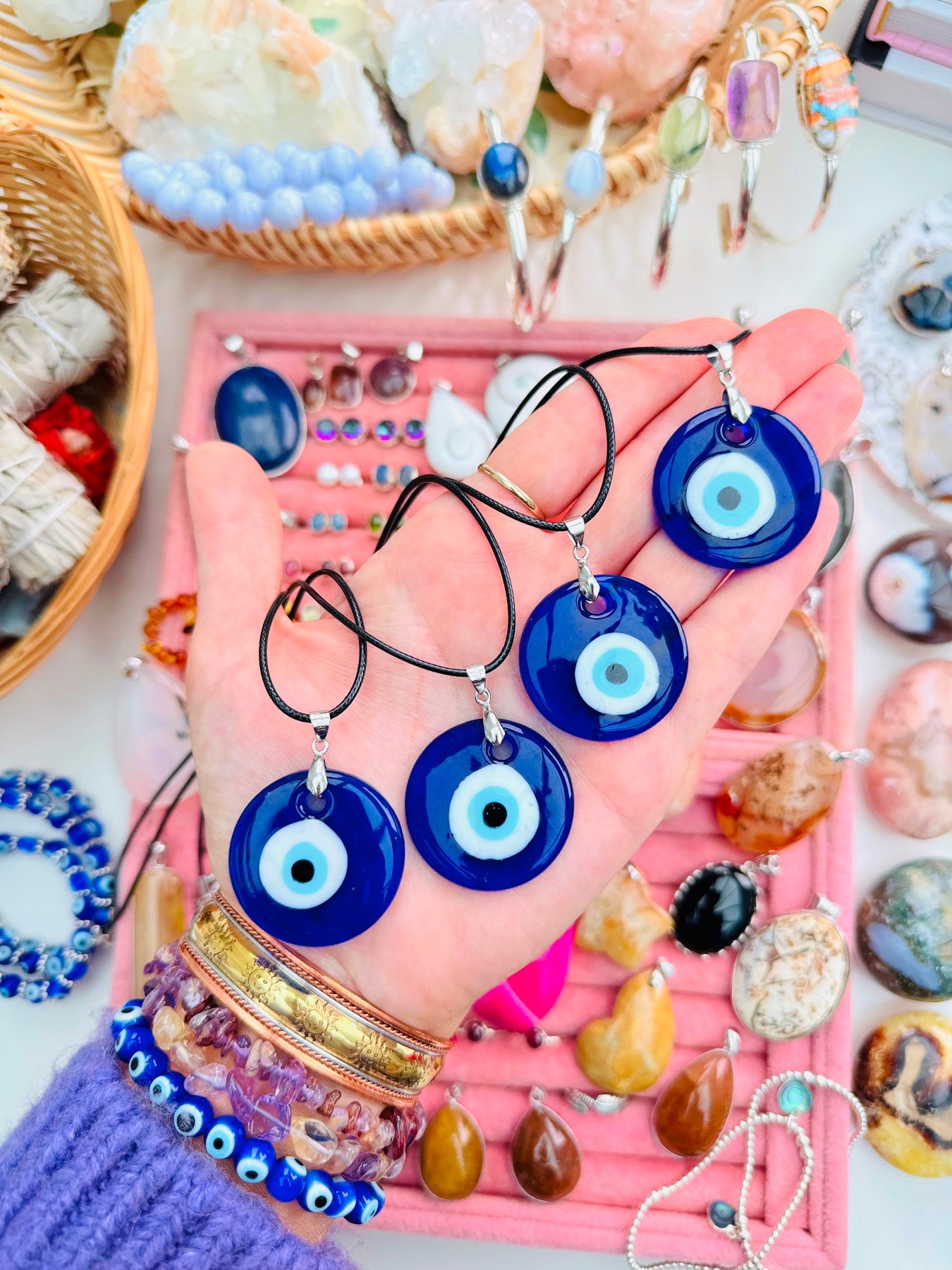 Evil Eye Pendant Necklace 🧿💙📿