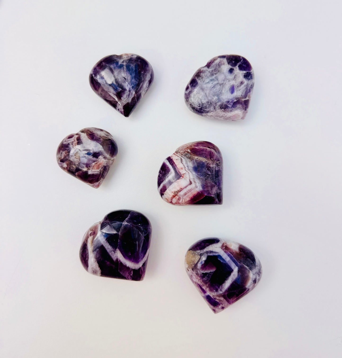 Chevron Amethyst Hearts
