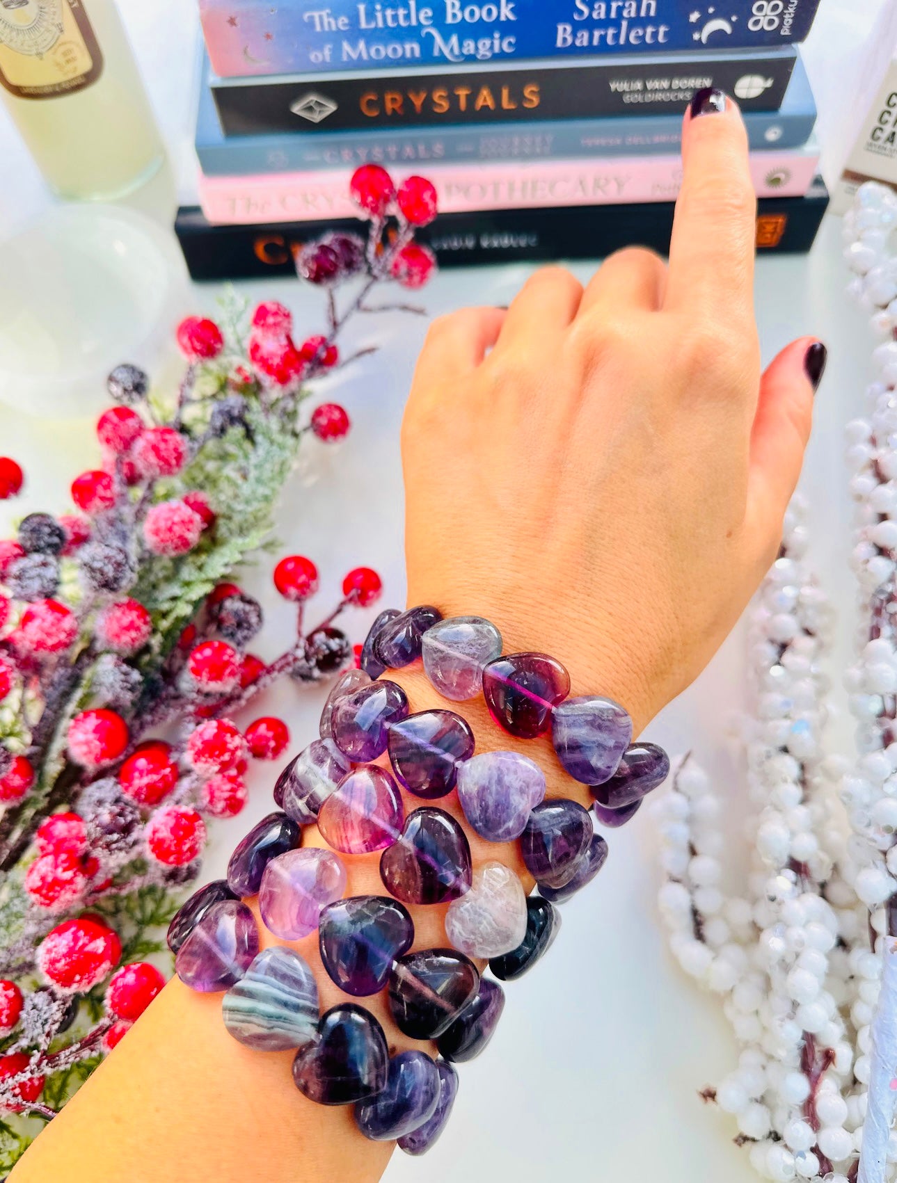 Beautiful Fluorite Heart Bracelets ๐๐ฅฐ