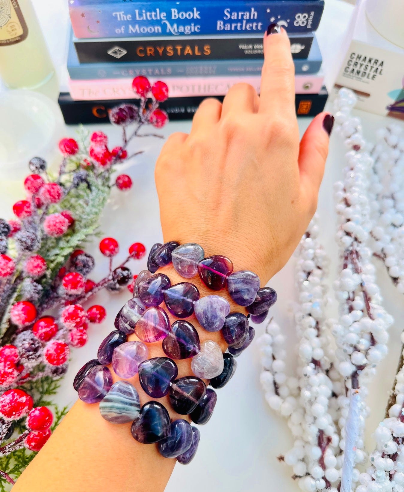 Beautiful Fluorite Heart Bracelets ๐๐ฅฐ