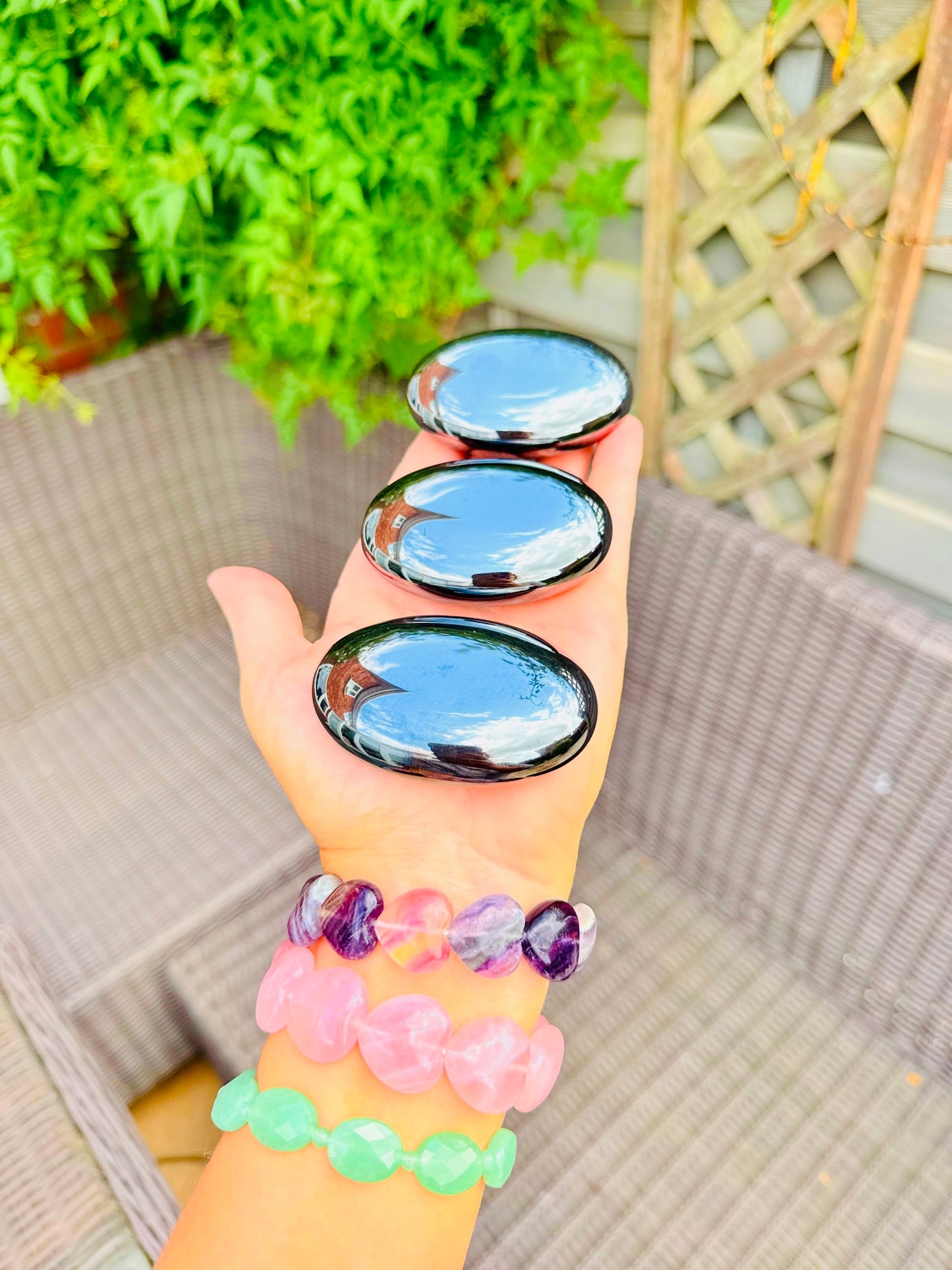 Large Hematite Puff Palm Stones ๐ค