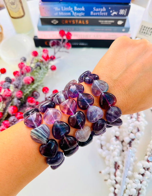Beautiful Fluorite Heart Bracelets ๐๐ฅฐ