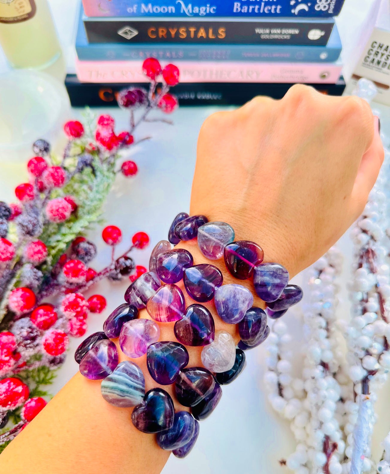 Beautiful Fluorite Heart Bracelets ๐๐ฅฐ
