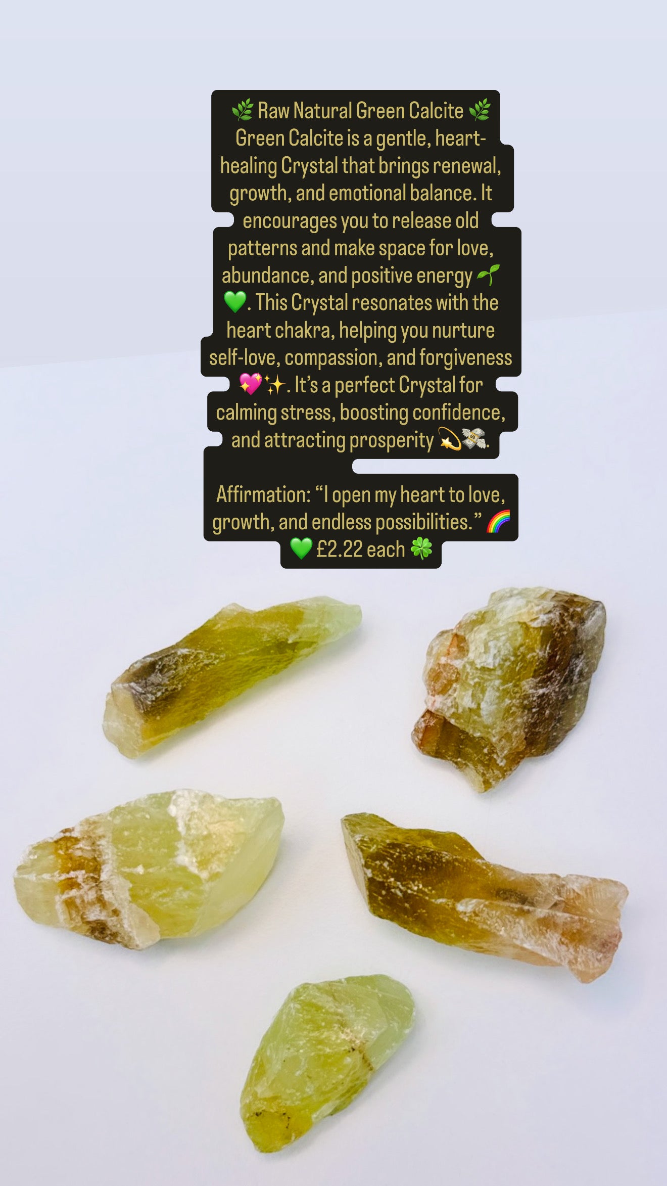 Raw Natural Green Calcite 🌿