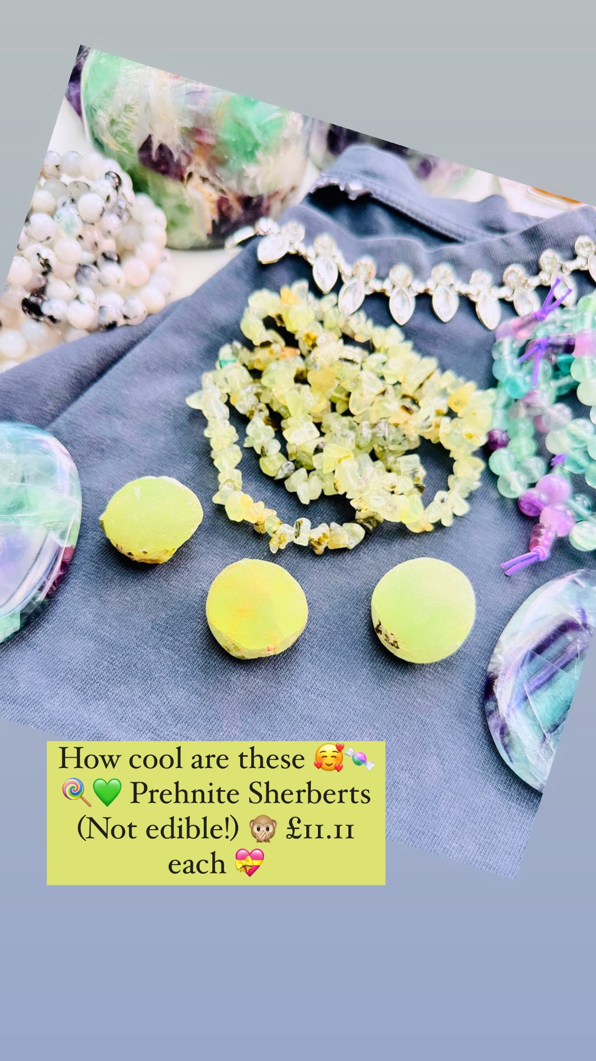 Prehnite Sherbets (Not Edible!)