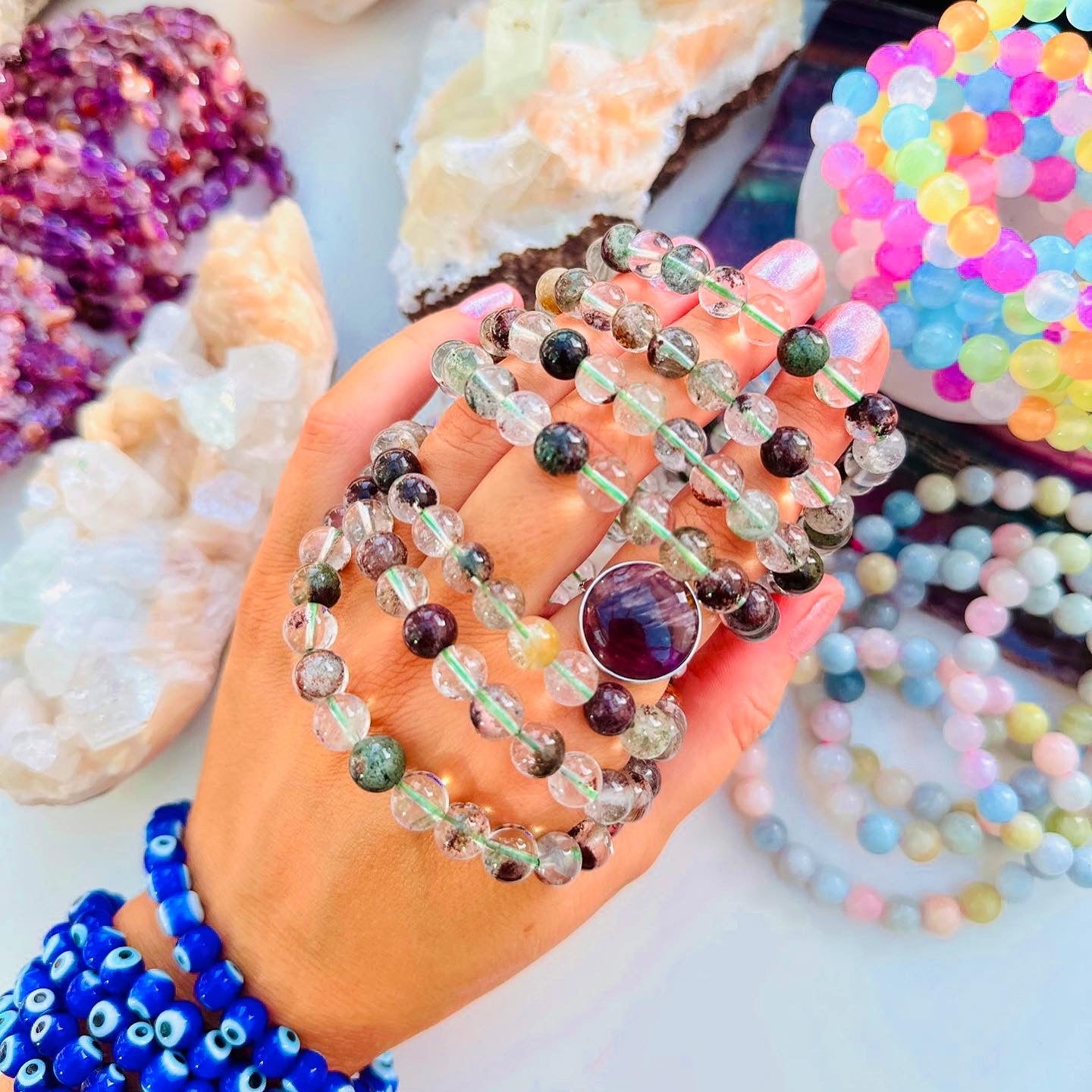 Phantom Quartz Bead Bracelets 📿