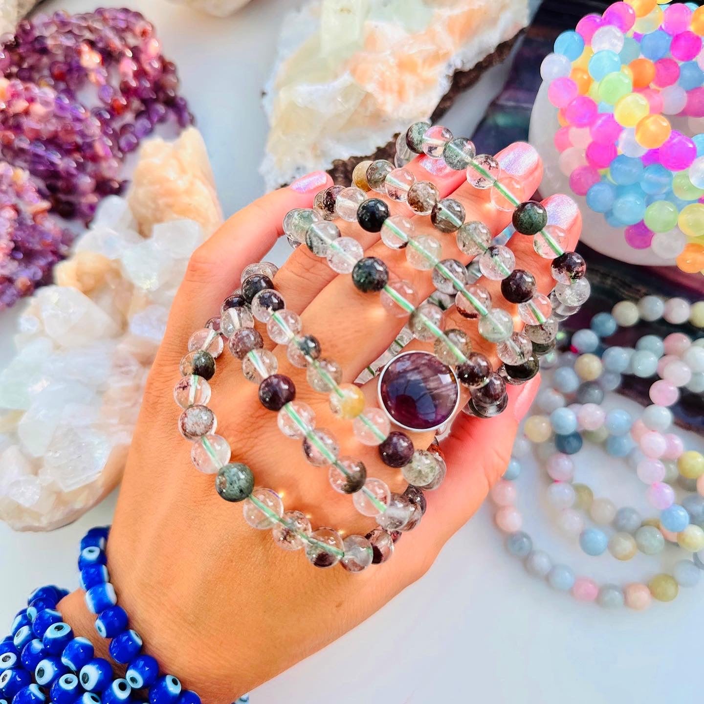 Phantom Quartz Bead Bracelets 📿