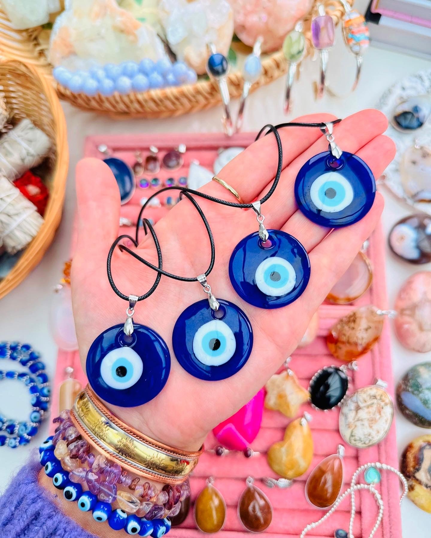 Evil Eye Pendant Necklace 🧿💙📿