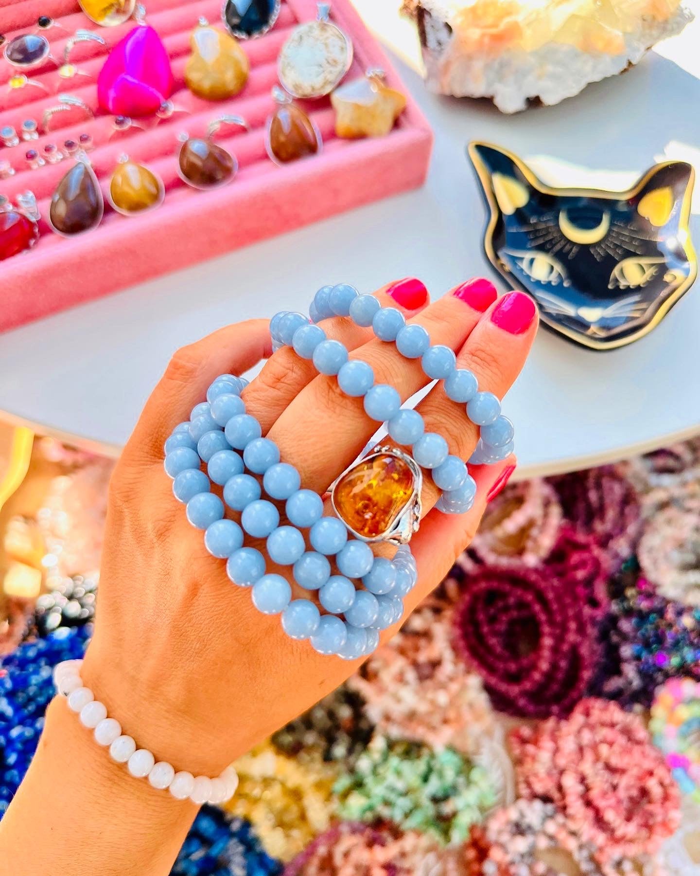 Angelite Bead Bracelets ðŋðžðžð