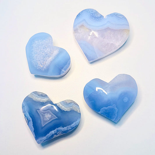 Blue Lace Agate Crystal Hearts ๐๐ฉต๐