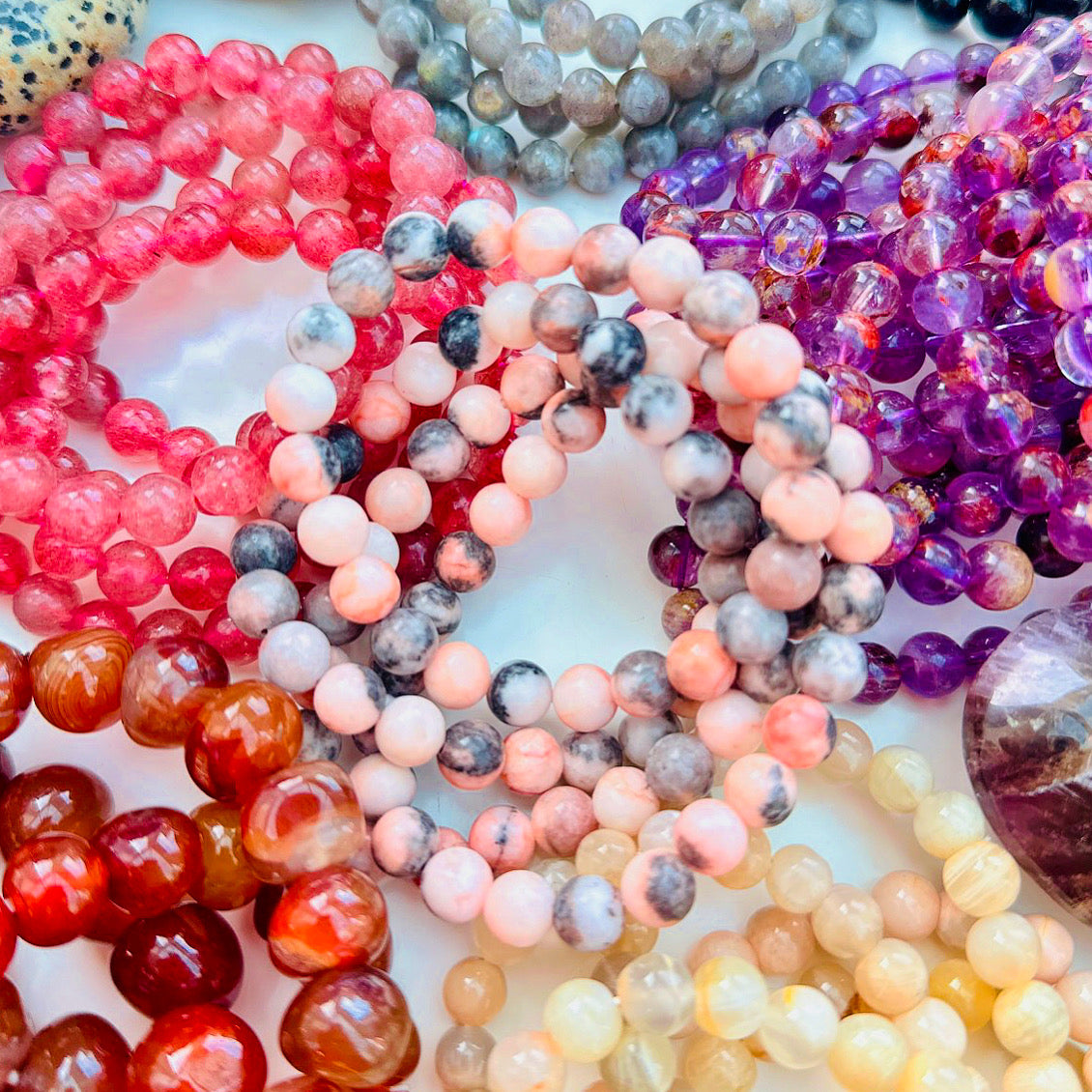 Pink Zebra Jasper Bead Bracelets ððĶðŋ