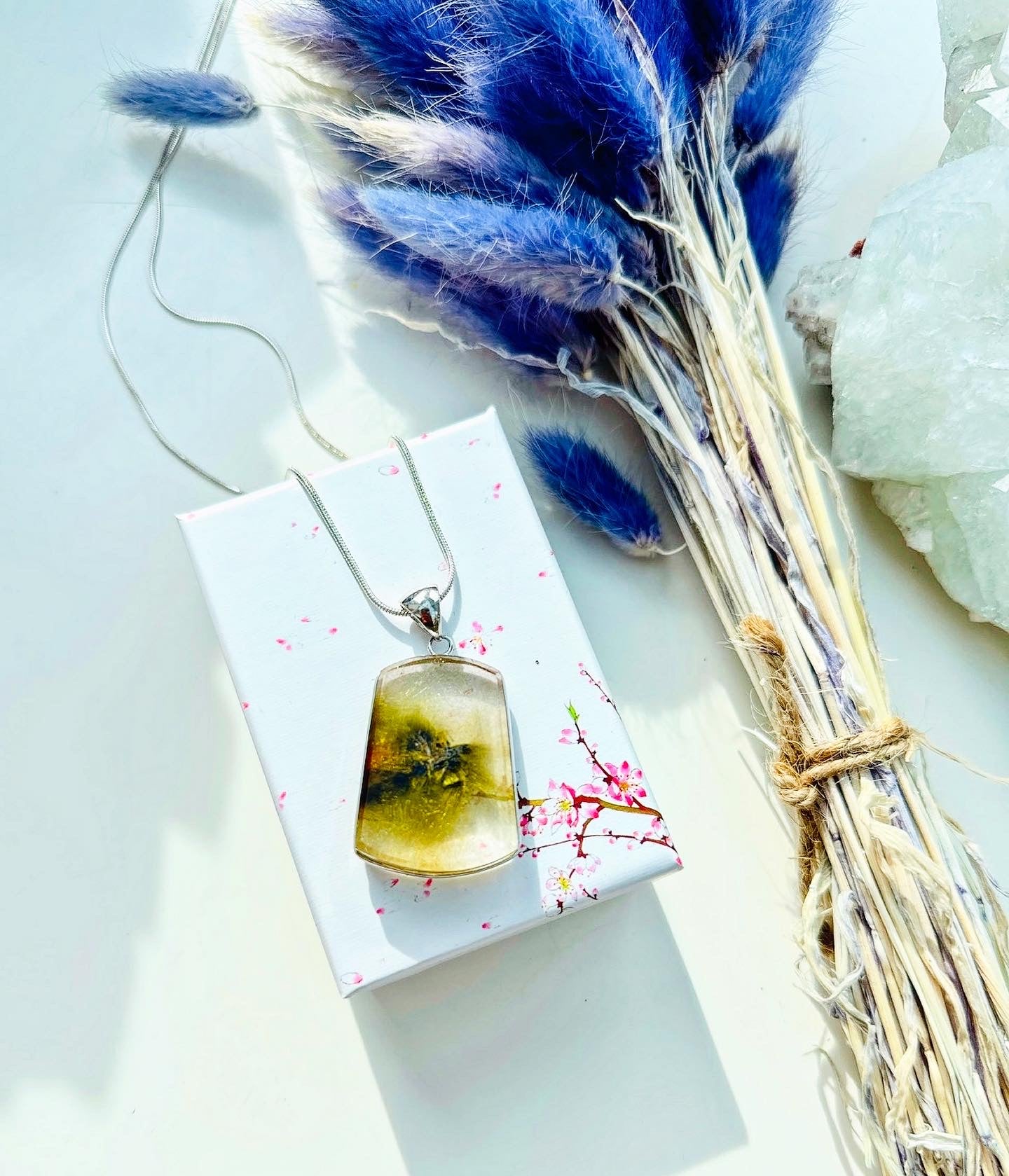 Green Rutilated Quartz Pendant Silver 925 ๐๐ผ๐ผ