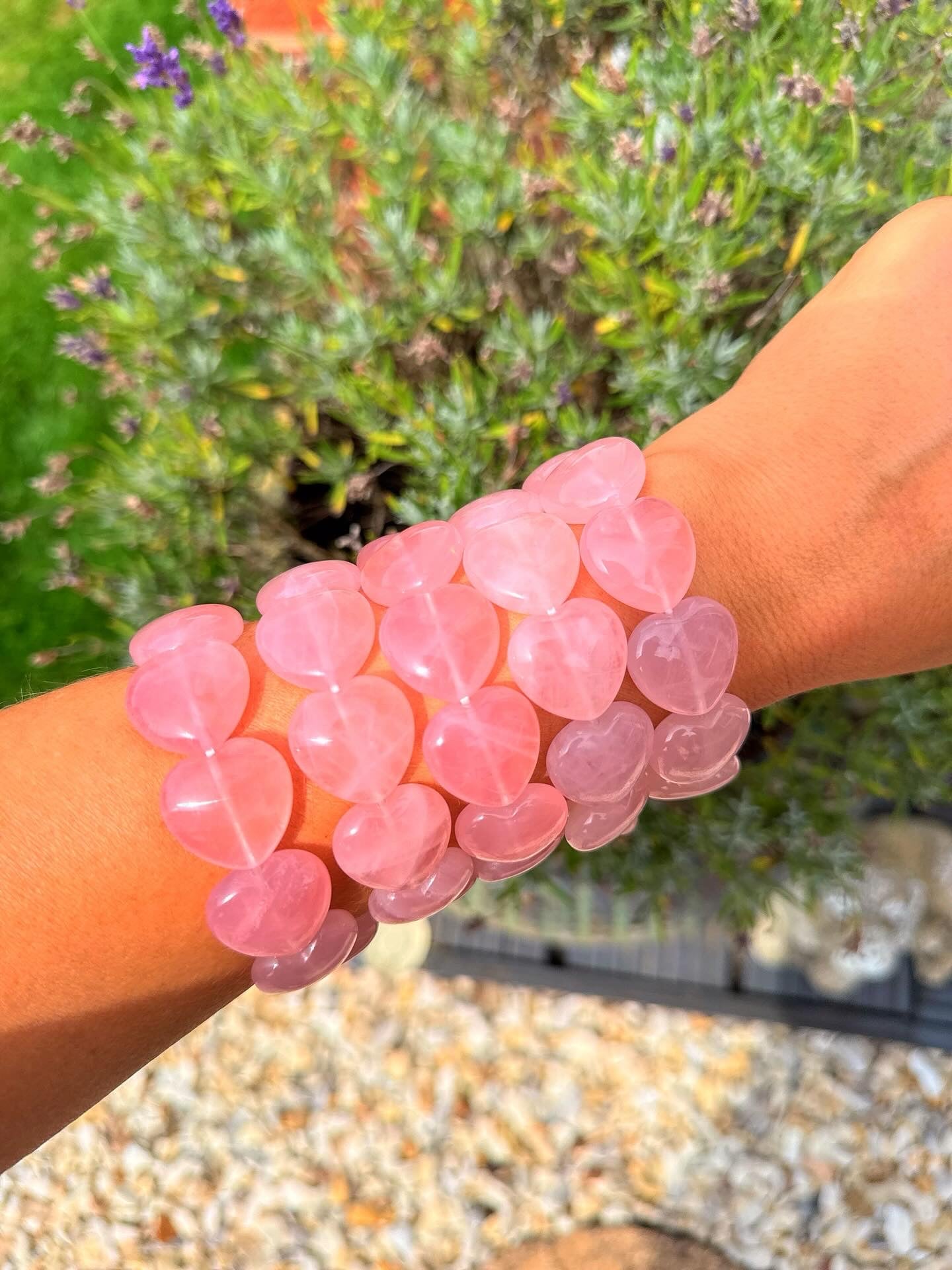 Rose Quartz Love Heart Bracelet ๐ฉท๐๐