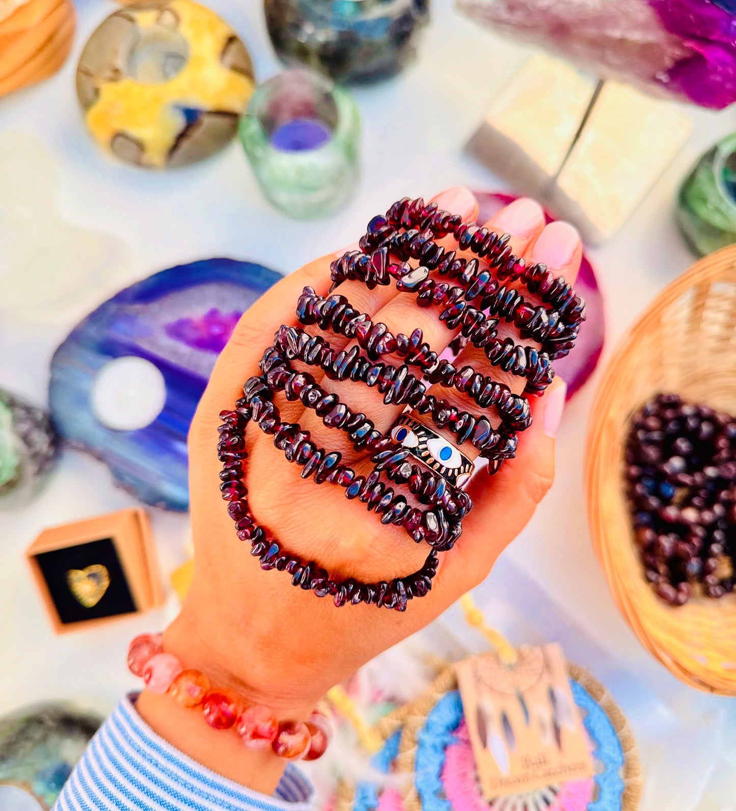 Garnet Bead Bracelets