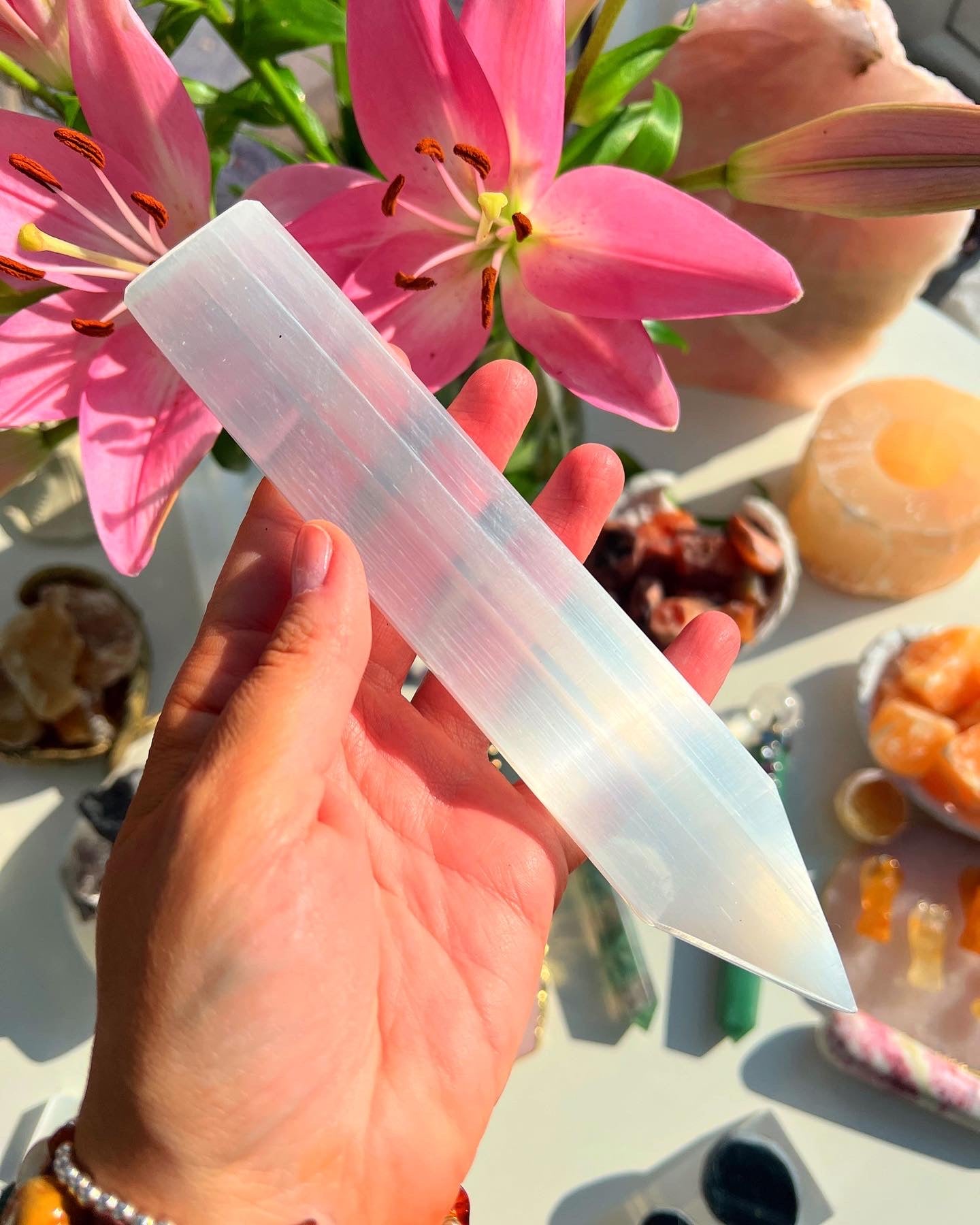 Selenite Cord Cutting Wands
