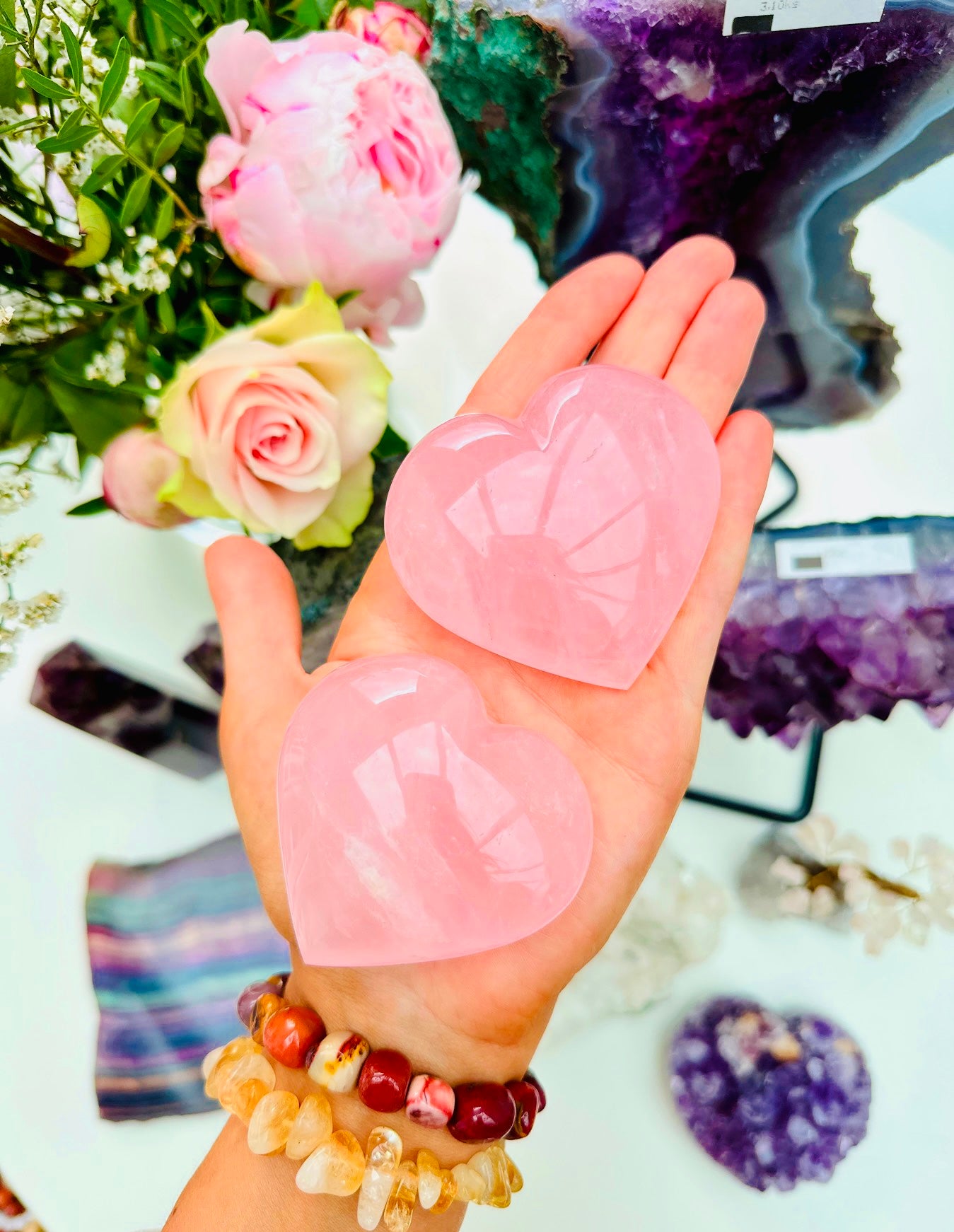 Juicy Puff Rose Quartz Love Hearts