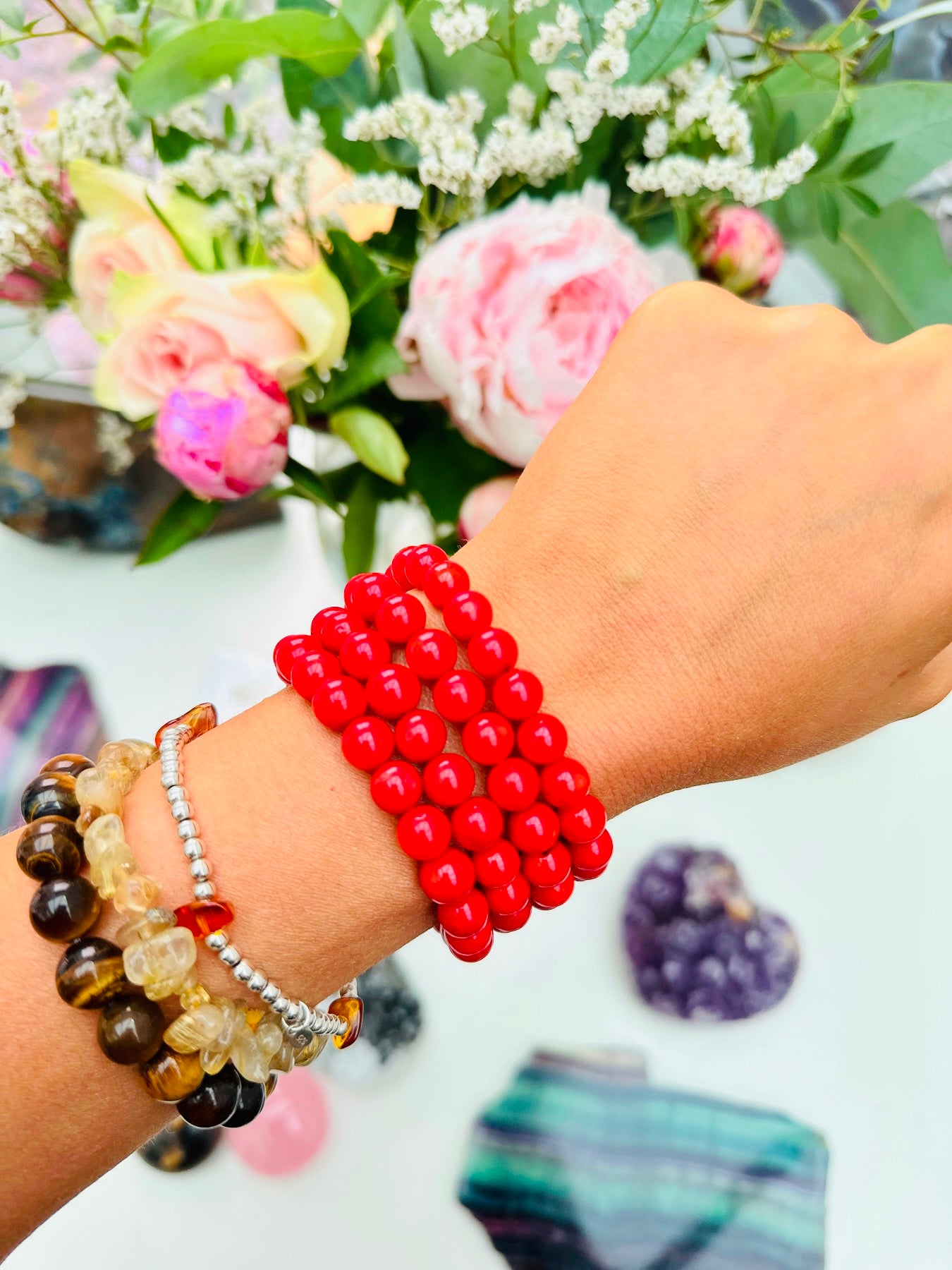 Red Bamboo Coral Powerbeads ❤️