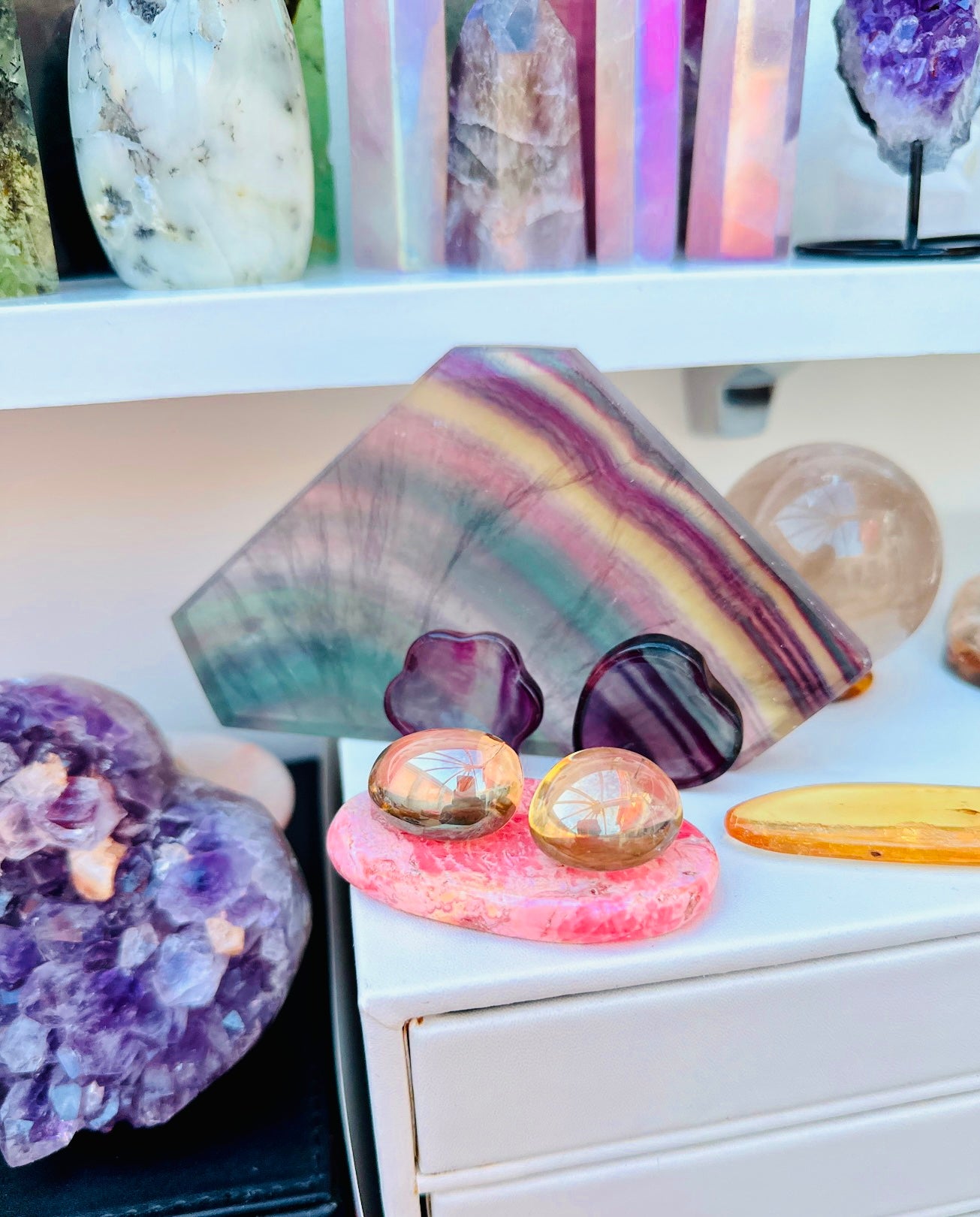 Champagne Aura Quartz Crystals