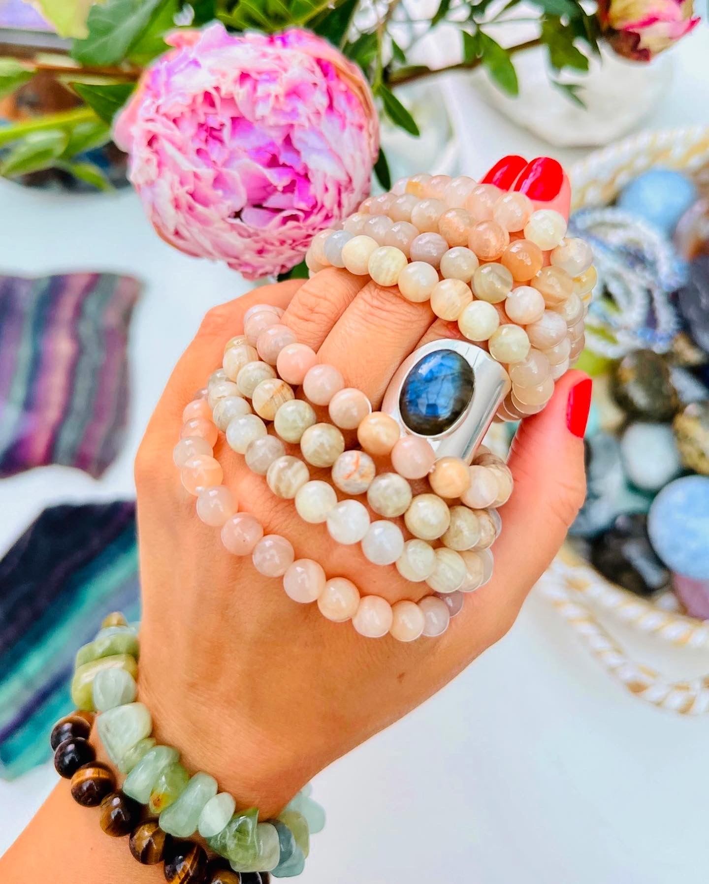 Pearly Moonstone Powerbeads ðŋðð