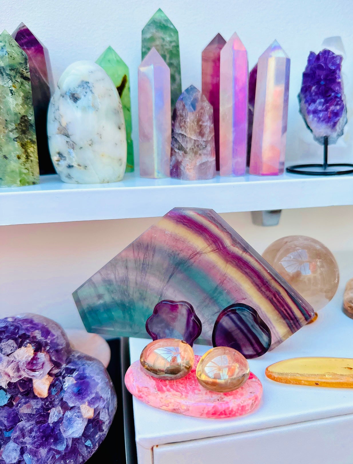 Champagne Aura Quartz Crystals