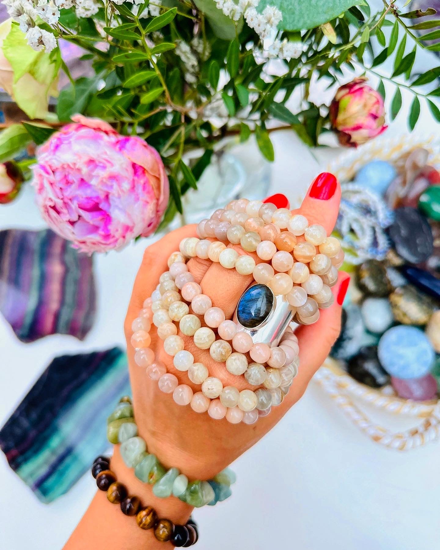 Pearly Moonstone Powerbeads ðŋðð