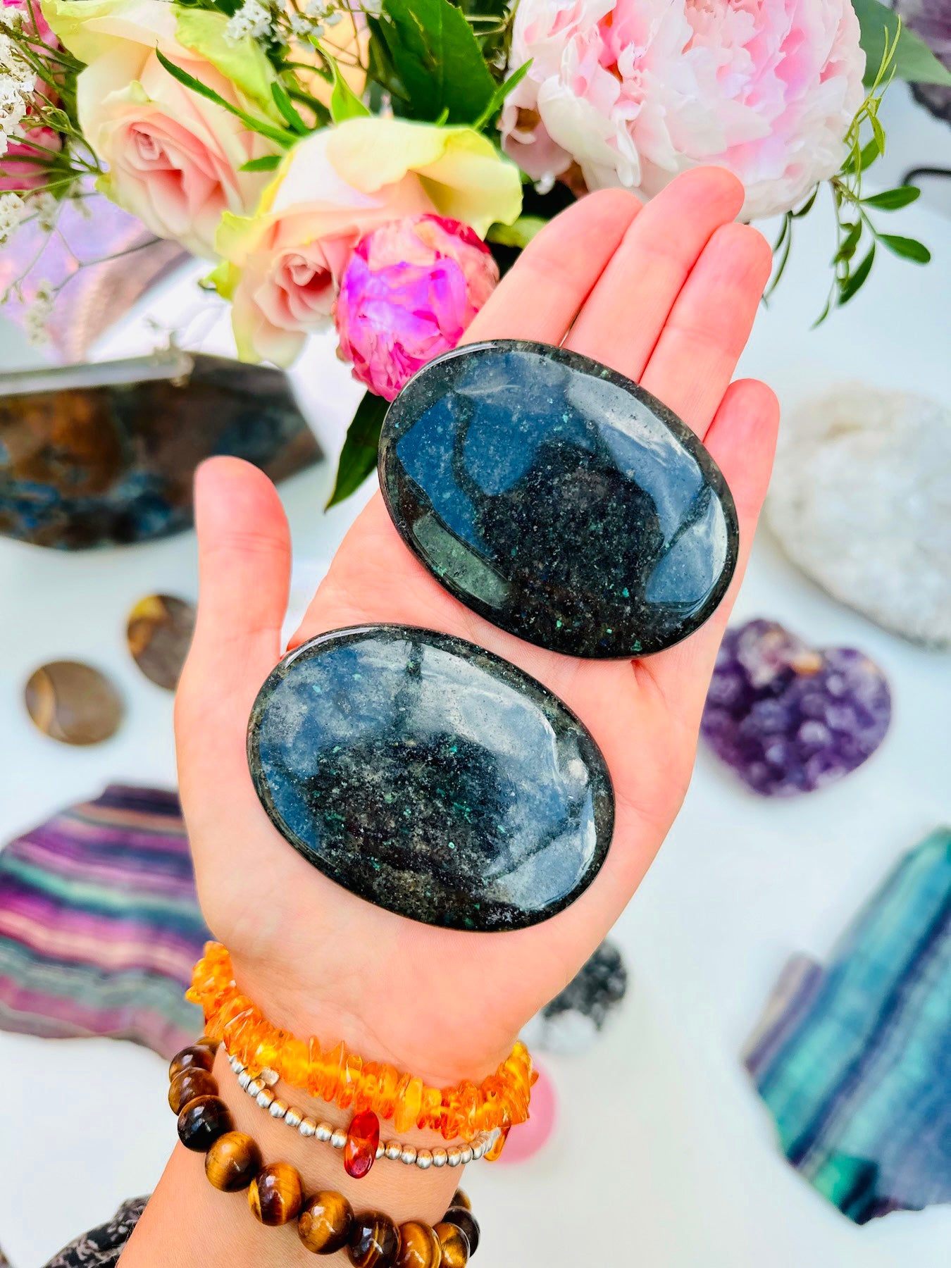 Galaxite Palm Stones
