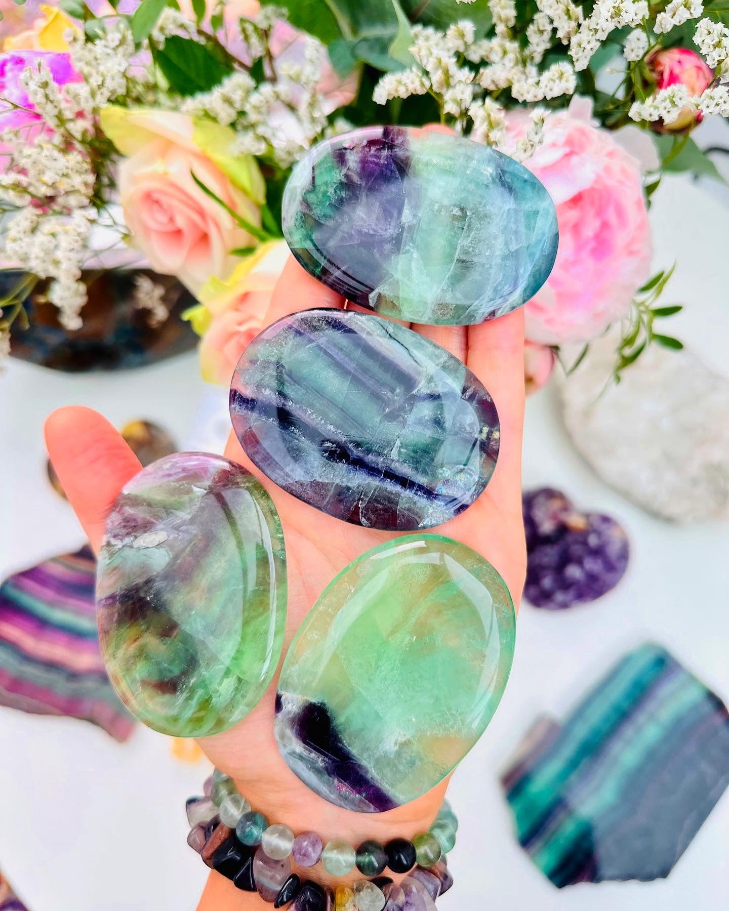 Rainbow Fluorite Palms