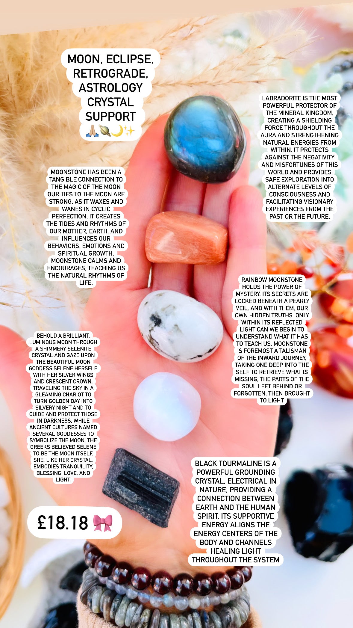 MOON, ECLIPSE, RETROGRADE, ASTROLOGY CRYSTAL SUPPORT