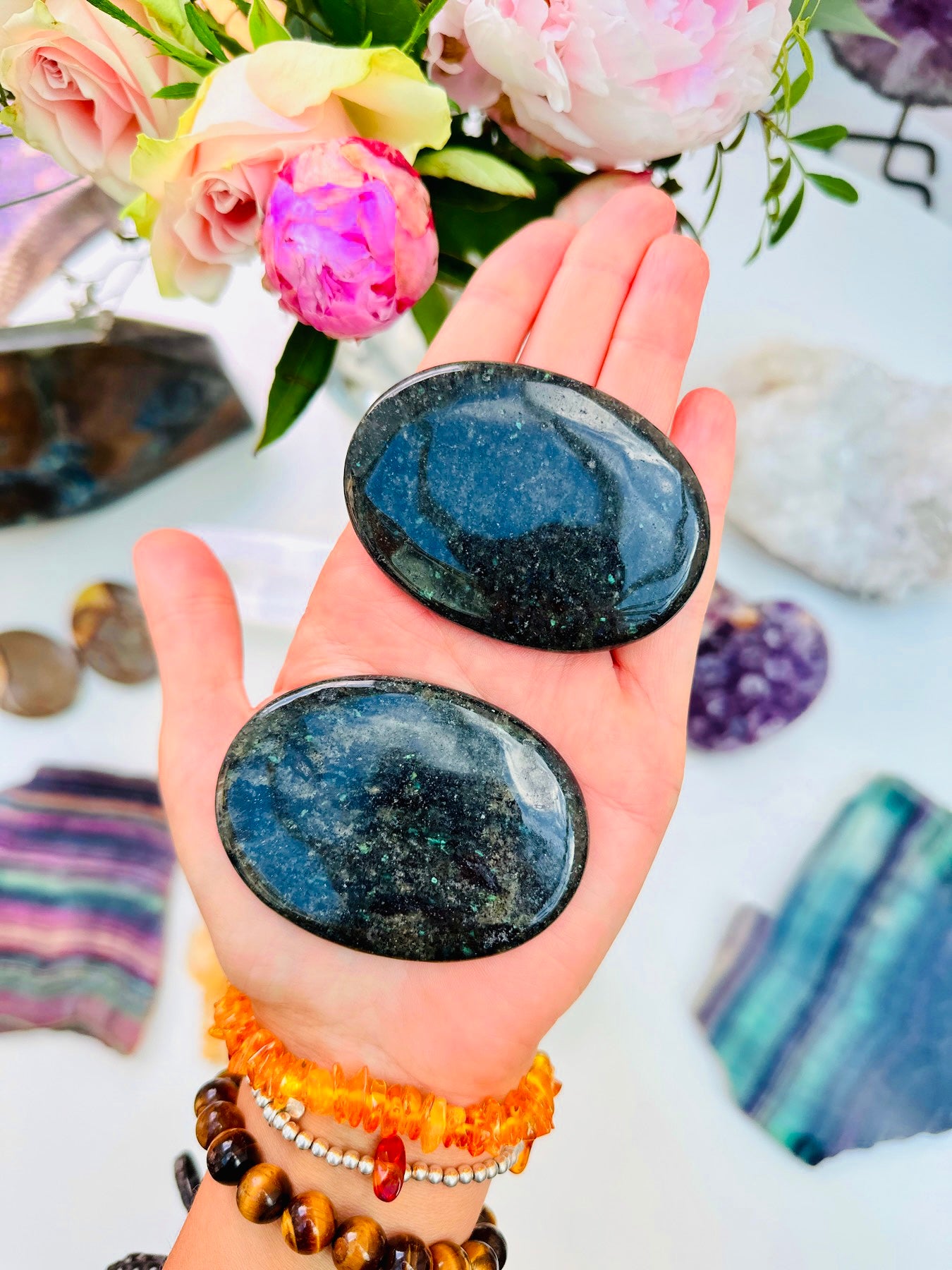 Galaxite Palm Stones