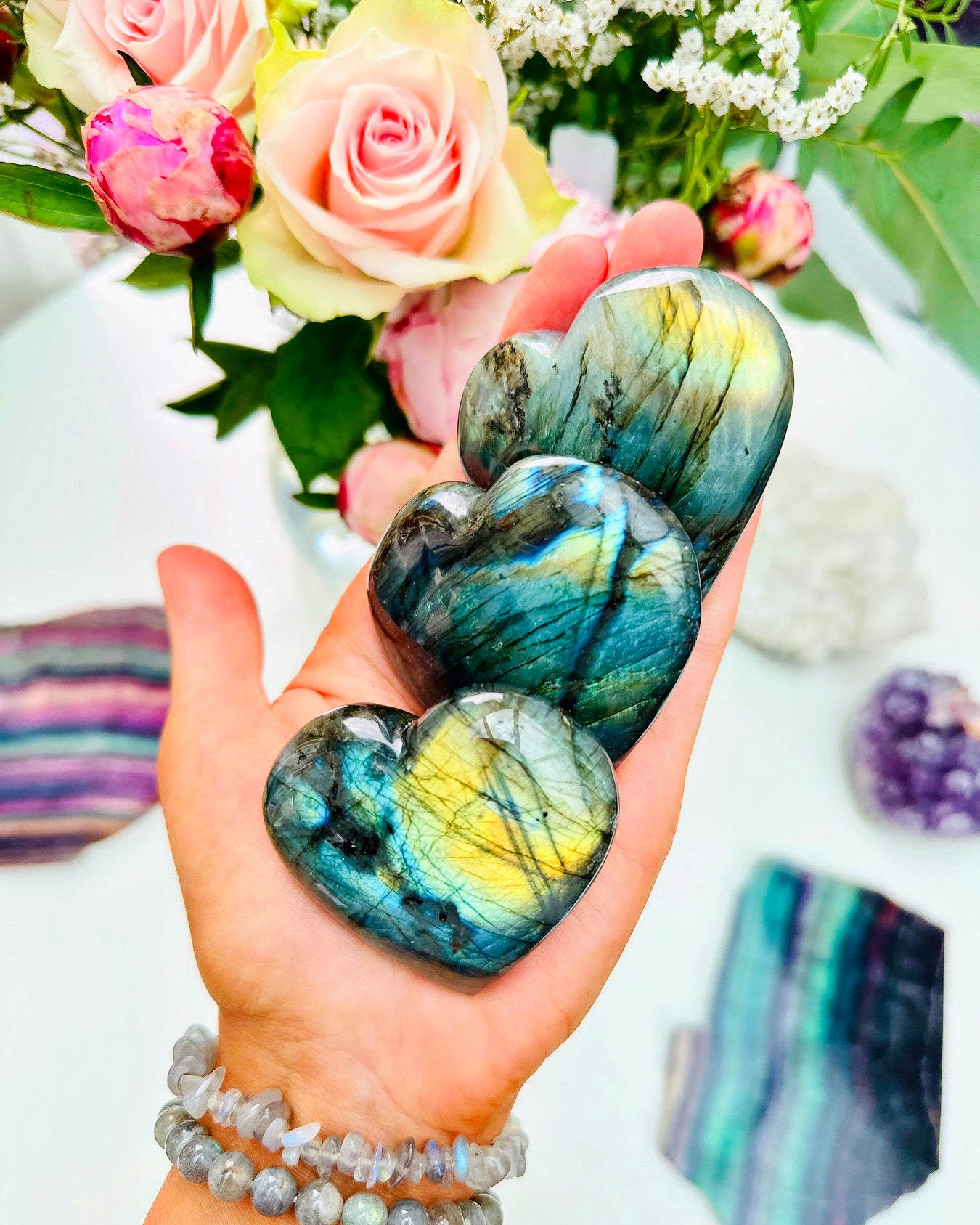 Labradorite Hearts ð