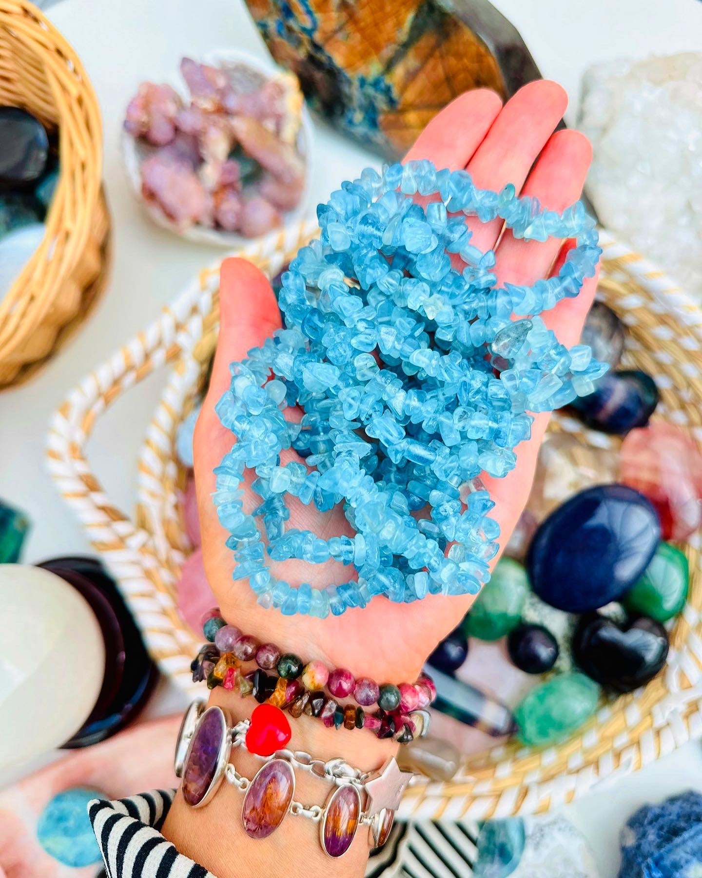 Aquamarine Crystal Bracelets 🏝🏖🐠🐬🐟