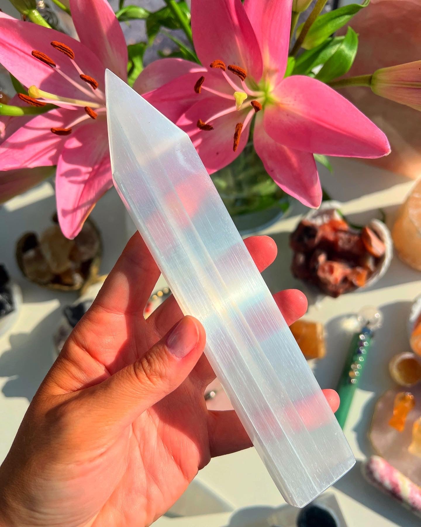 Selenite Cord Cutting Wands