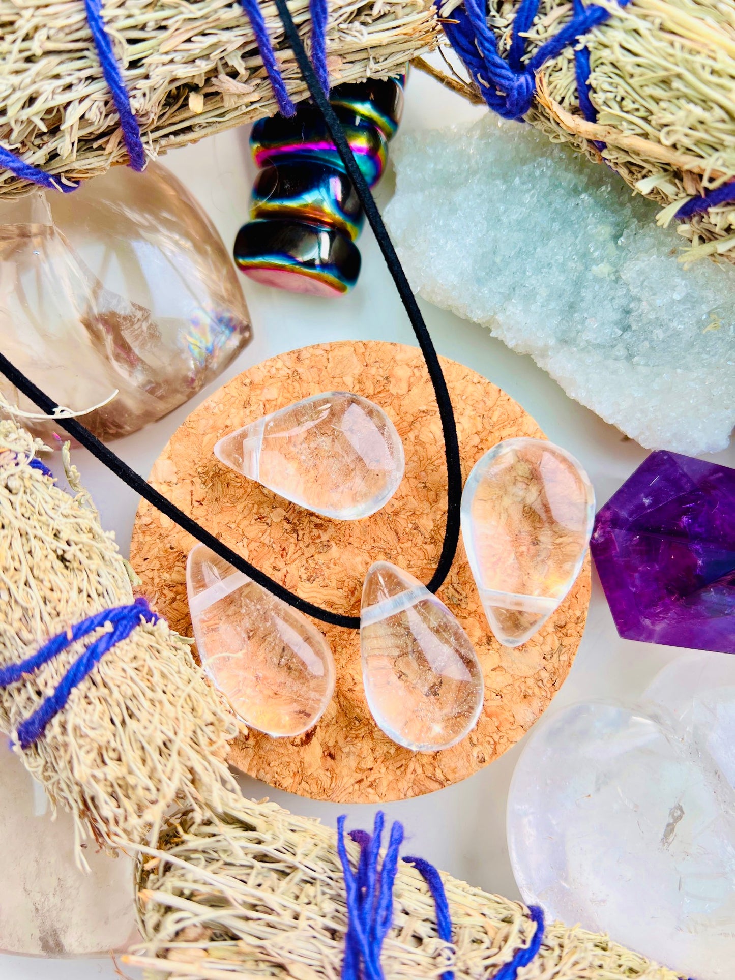 Quartz Boho Tear Pendant