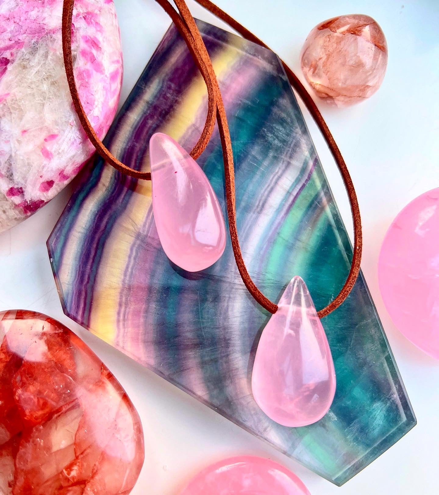 Rose Quartz Love Boho pendants