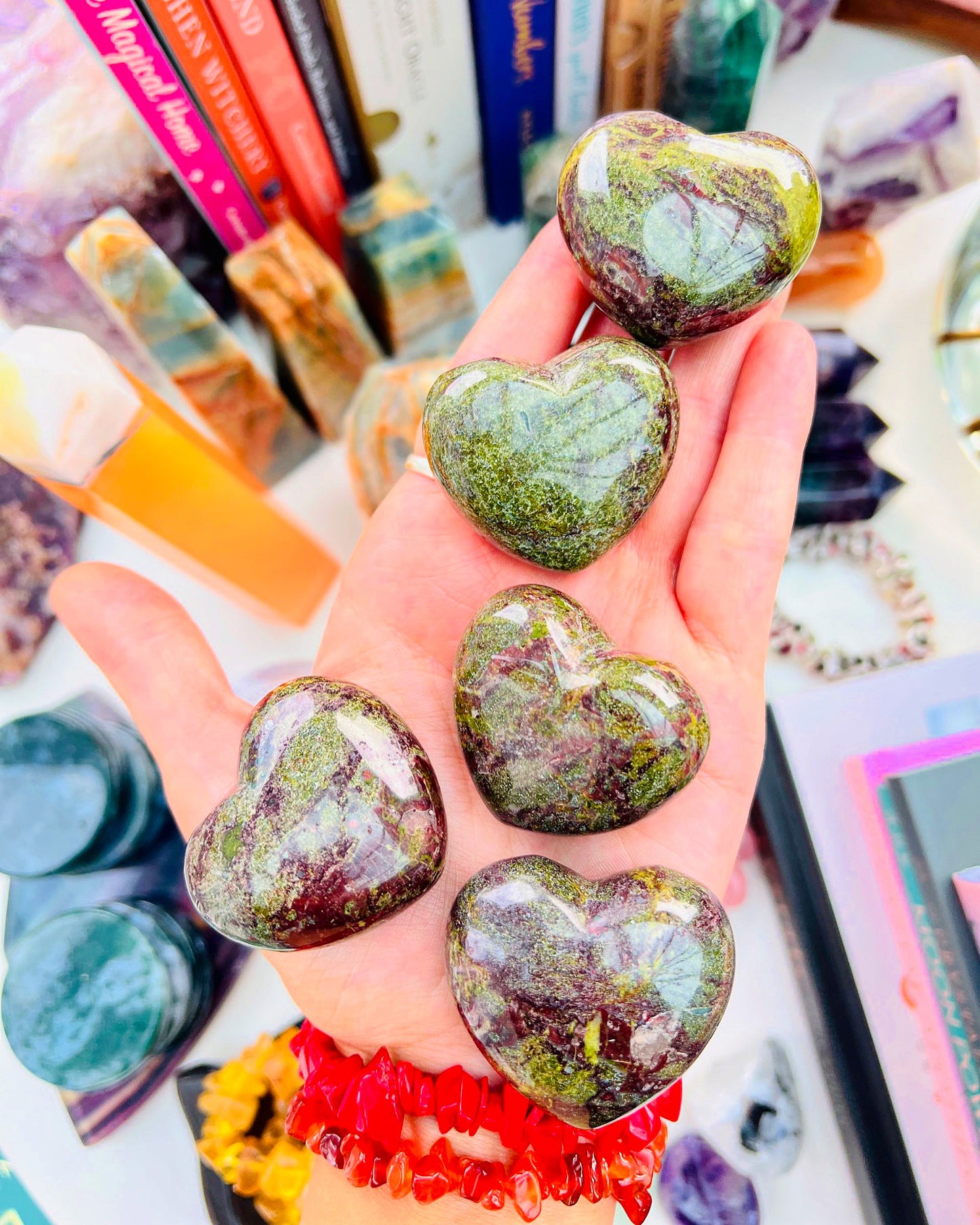 Dragon’s Blood Jasper Hearts